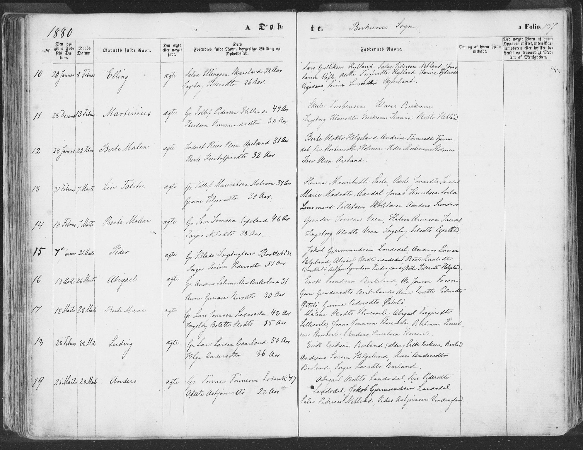 Helleland sokneprestkontor, SAST/A-101810: Ministerialbok nr. A 7.1, 1863-1886, s. 137