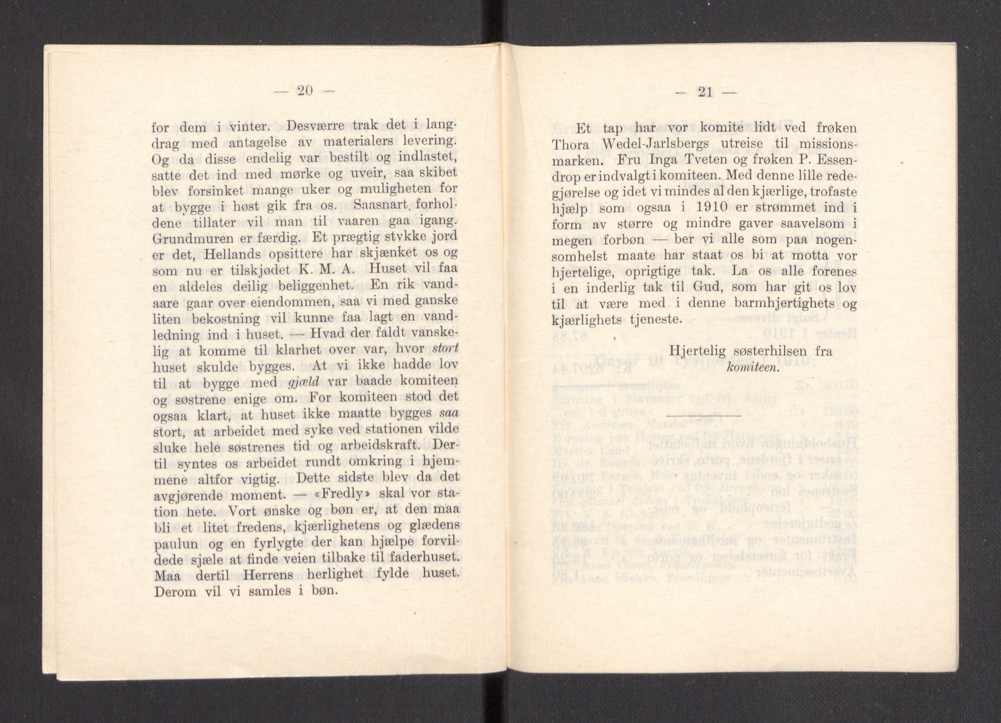 Kvinnelige Misjonsarbeidere, AV/RA-PA-0699/F/Fa/L0001/0007: -- / Årsmeldinger, trykte, 1906-1915