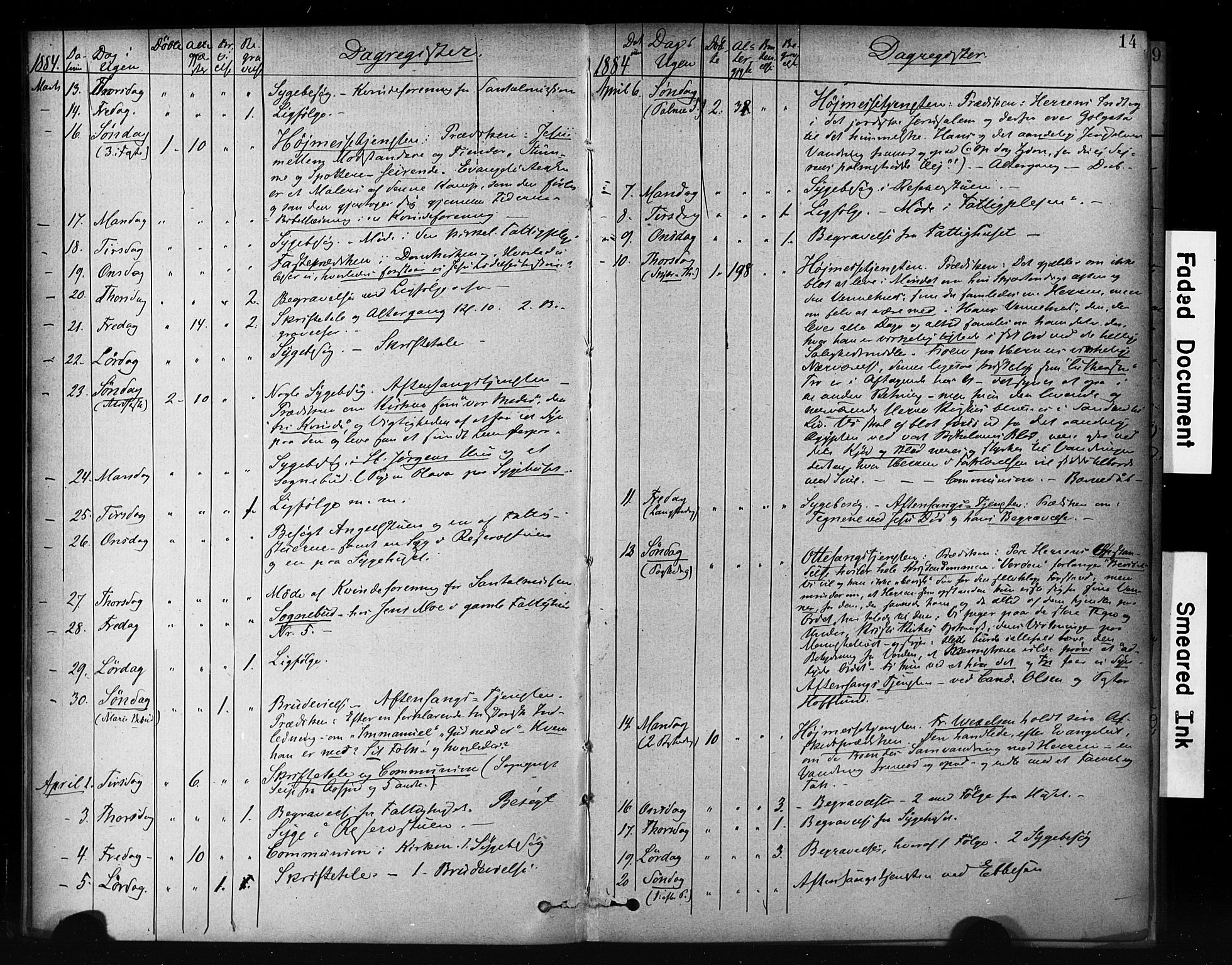 Ministerialprotokoller, klokkerbøker og fødselsregistre - Sør-Trøndelag, SAT/A-1456/601/L0071: Residerende kapellans bok nr. 601B04, 1882-1931, s. 14