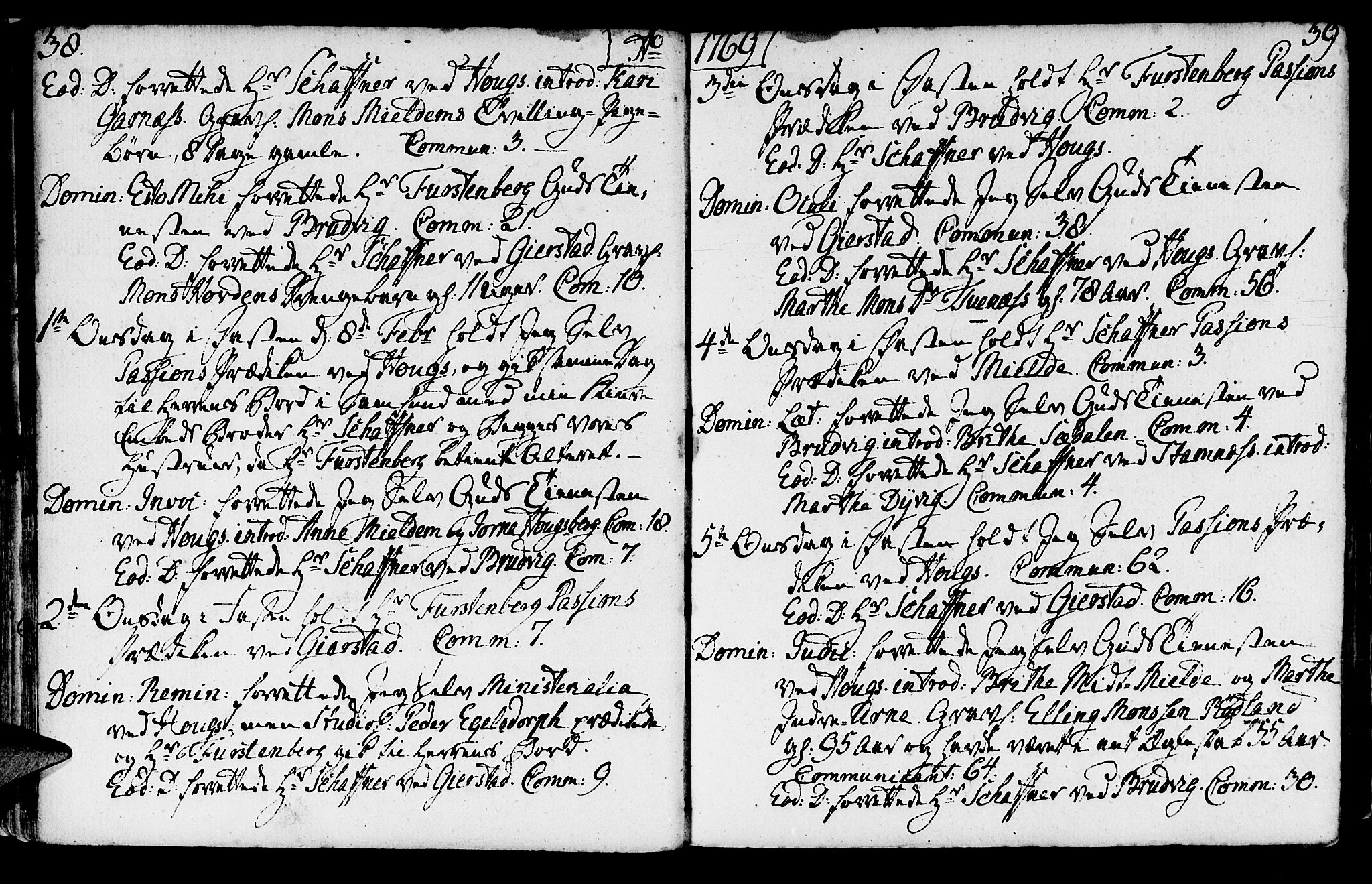 Haus sokneprestembete, SAB/A-75601/H/Haa: Ministerialbok nr. A 9, 1767-1781, s. 38-39