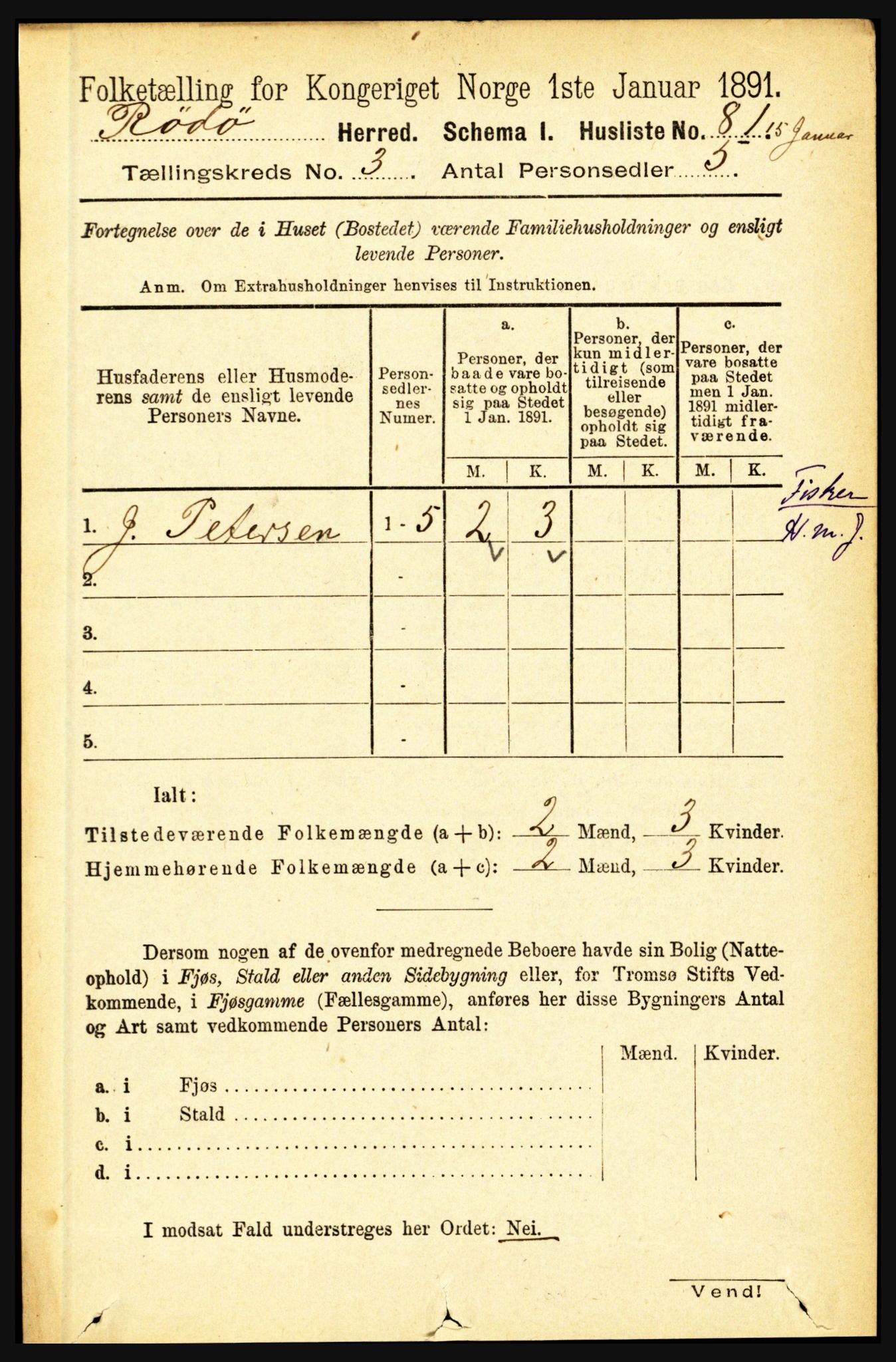 RA, Folketelling 1891 for 1836 Rødøy herred, 1891, s. 819