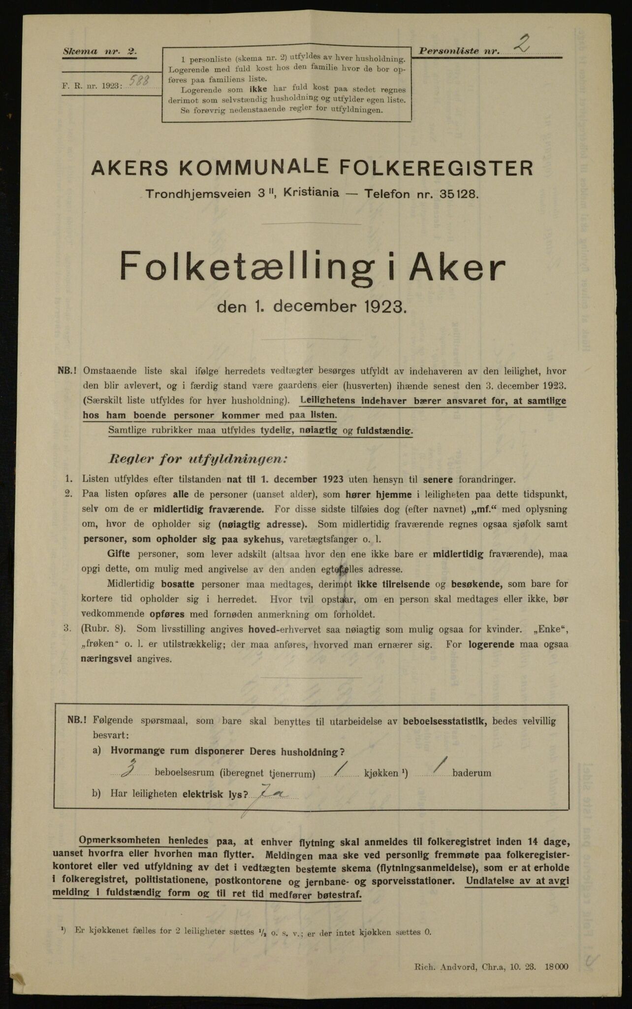 , Kommunal folketelling 1.12.1923 for Aker, 1923, s. 40197