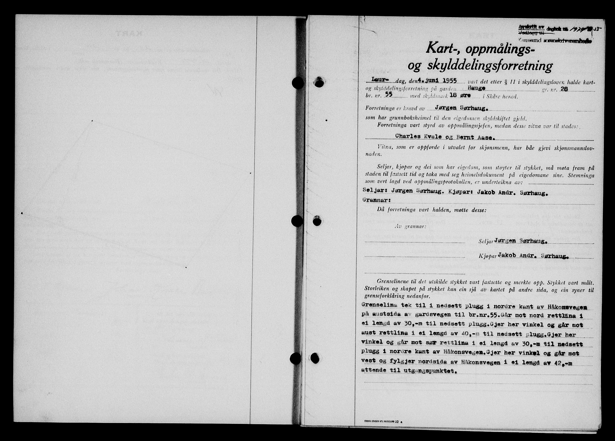 Karmsund sorenskriveri, SAST/A-100311/01/II/IIB/L0116: Pantebok nr. 96A, 1955-1955, Dagboknr: 1979/1955