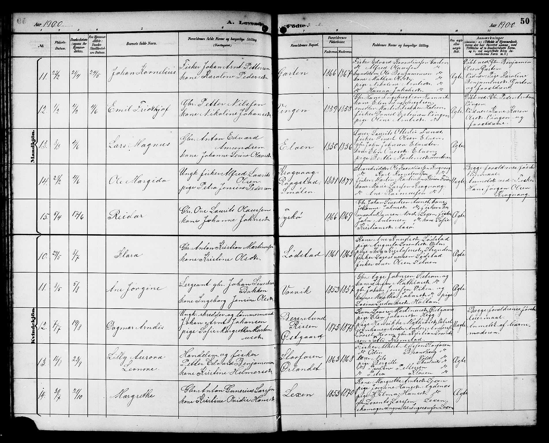 Ministerialprotokoller, klokkerbøker og fødselsregistre - Sør-Trøndelag, SAT/A-1456/662/L0757: Klokkerbok nr. 662C02, 1892-1918, s. 50
