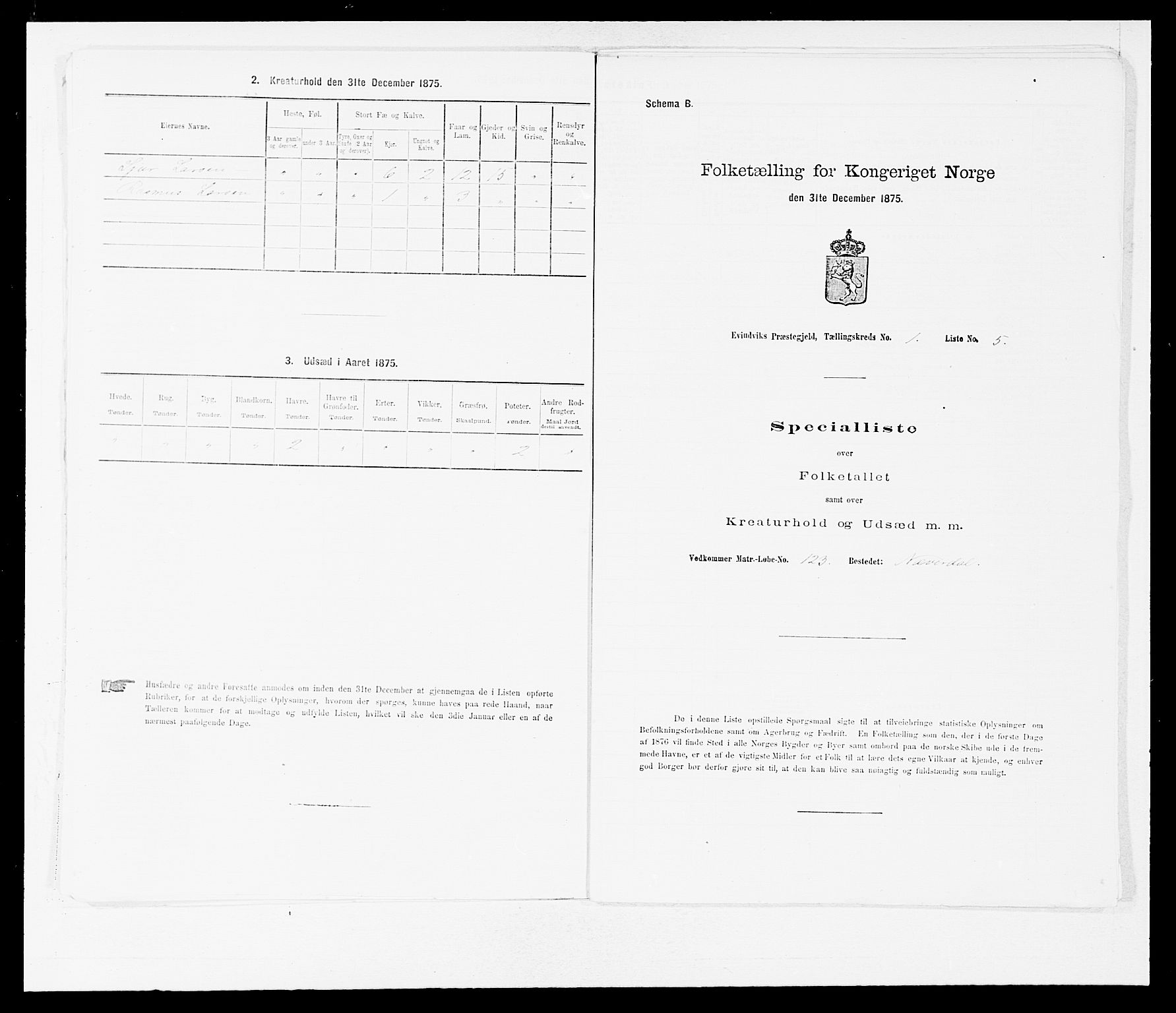 SAB, Folketelling 1875 for 1411P Eivindvik prestegjeld, 1875, s. 33