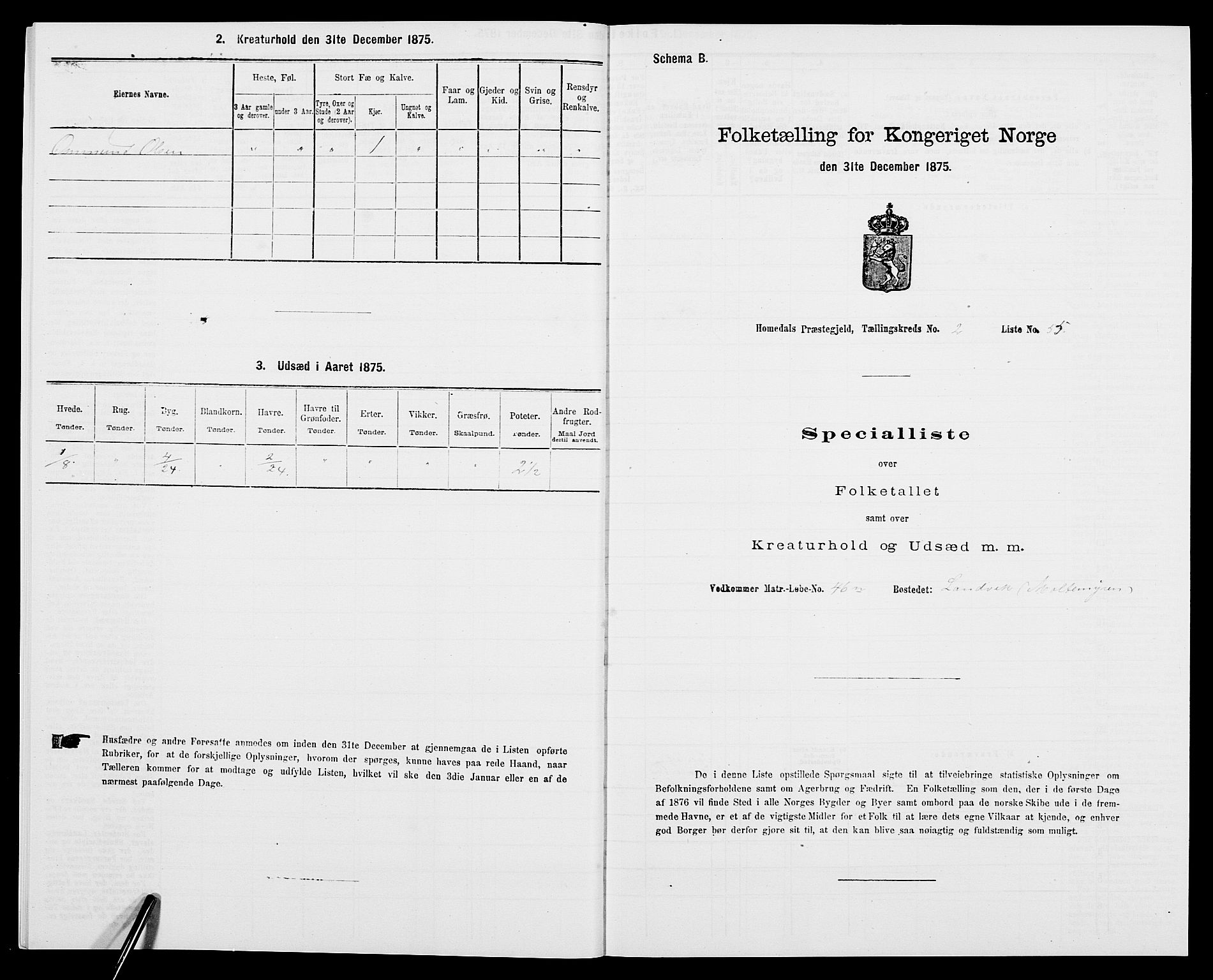 SAK, Folketelling 1875 for 0924P Homedal prestegjeld, 1875, s. 639