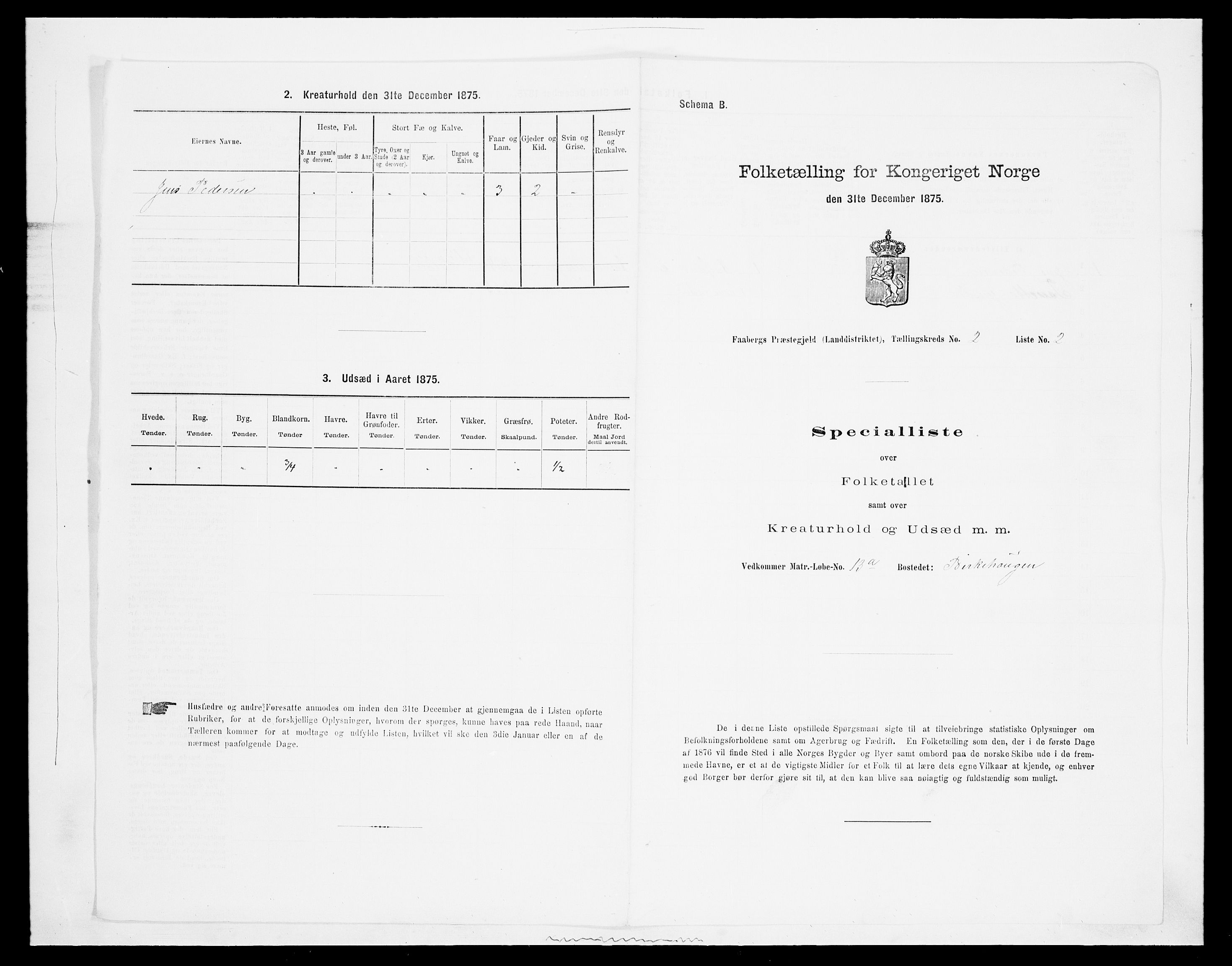 SAH, Folketelling 1875 for 0524L Fåberg prestegjeld, Fåberg sokn og Lillehammer landsokn, 1875, s. 280