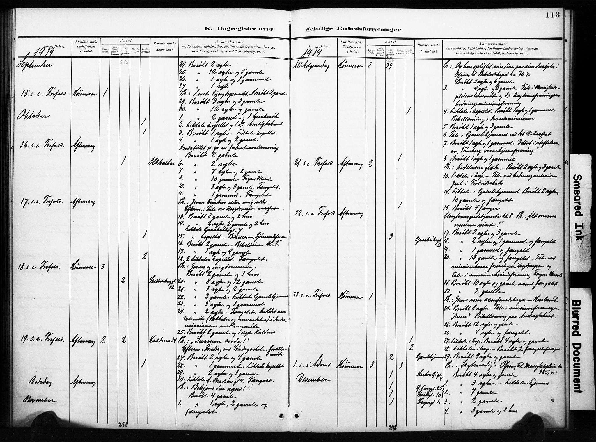 Tønsberg kirkebøker, AV/SAKO-A-330/I/Ib/L0002: Dagsregister nr. II 2, 1902-1930, s. 113