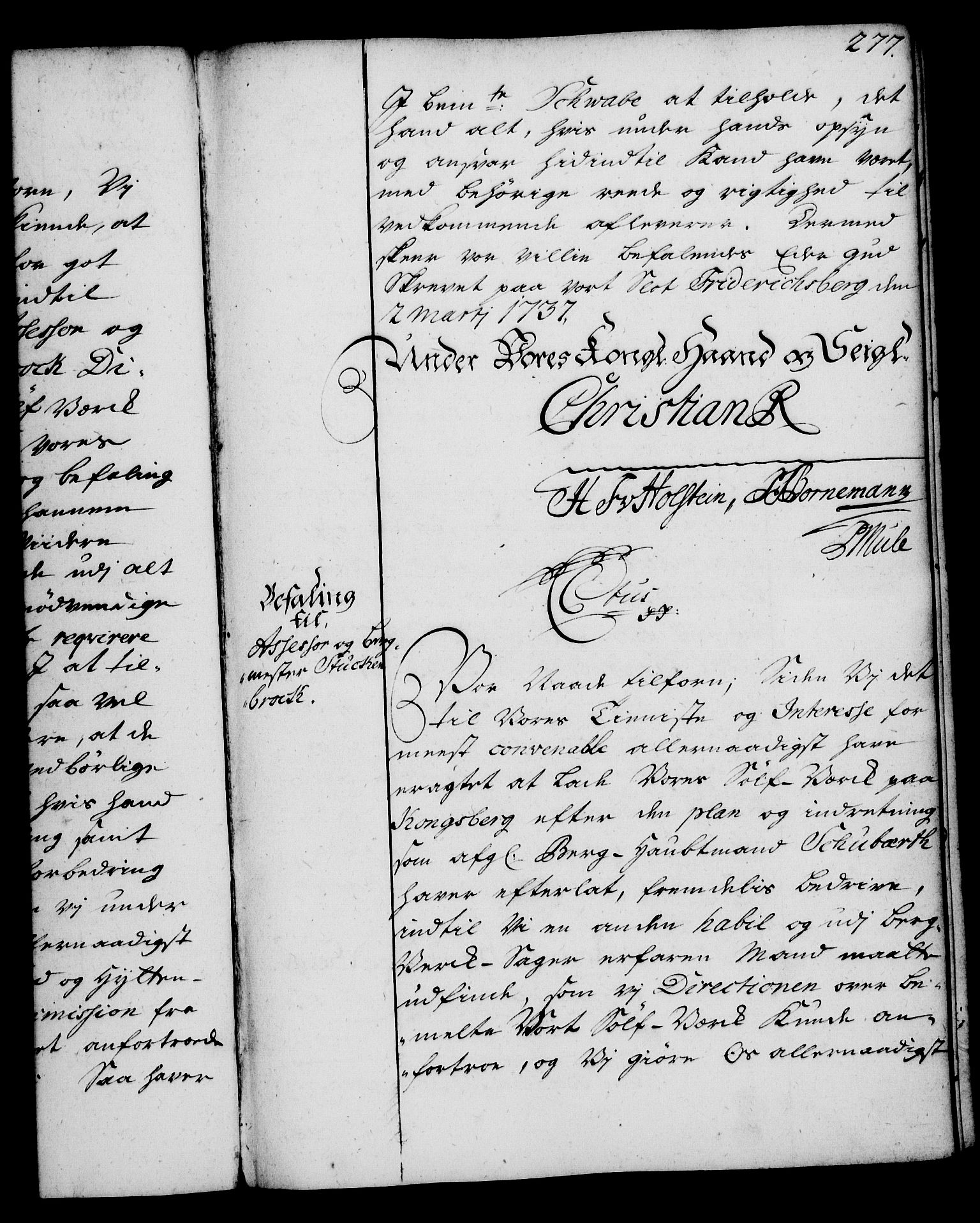 Rentekammeret, Kammerkanselliet, AV/RA-EA-3111/G/Gg/Gga/L0004: Norsk ekspedisjonsprotokoll med register (merket RK 53.4), 1734-1741, s. 277