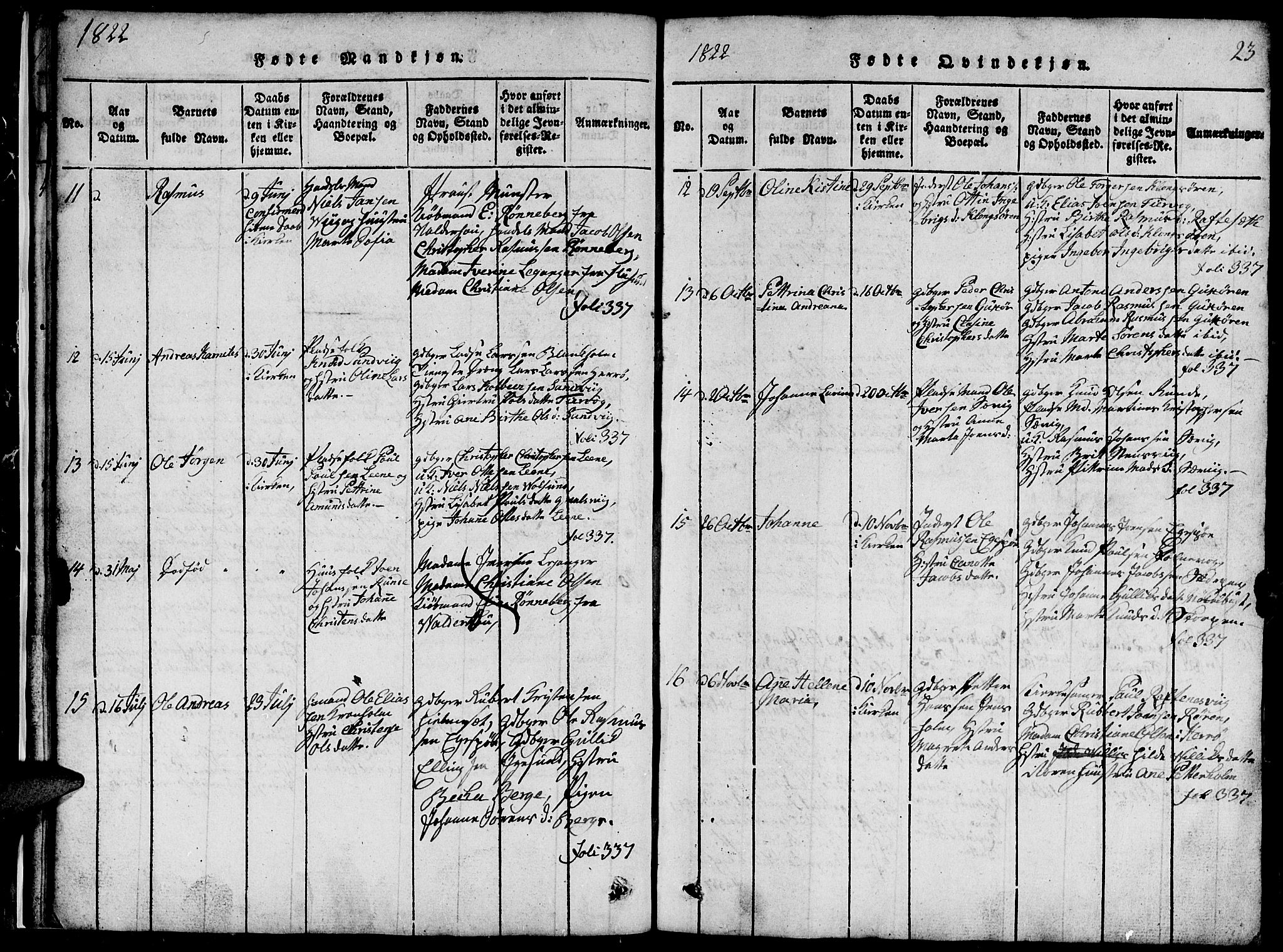 Ministerialprotokoller, klokkerbøker og fødselsregistre - Møre og Romsdal, SAT/A-1454/507/L0078: Klokkerbok nr. 507C01, 1816-1840, s. 23