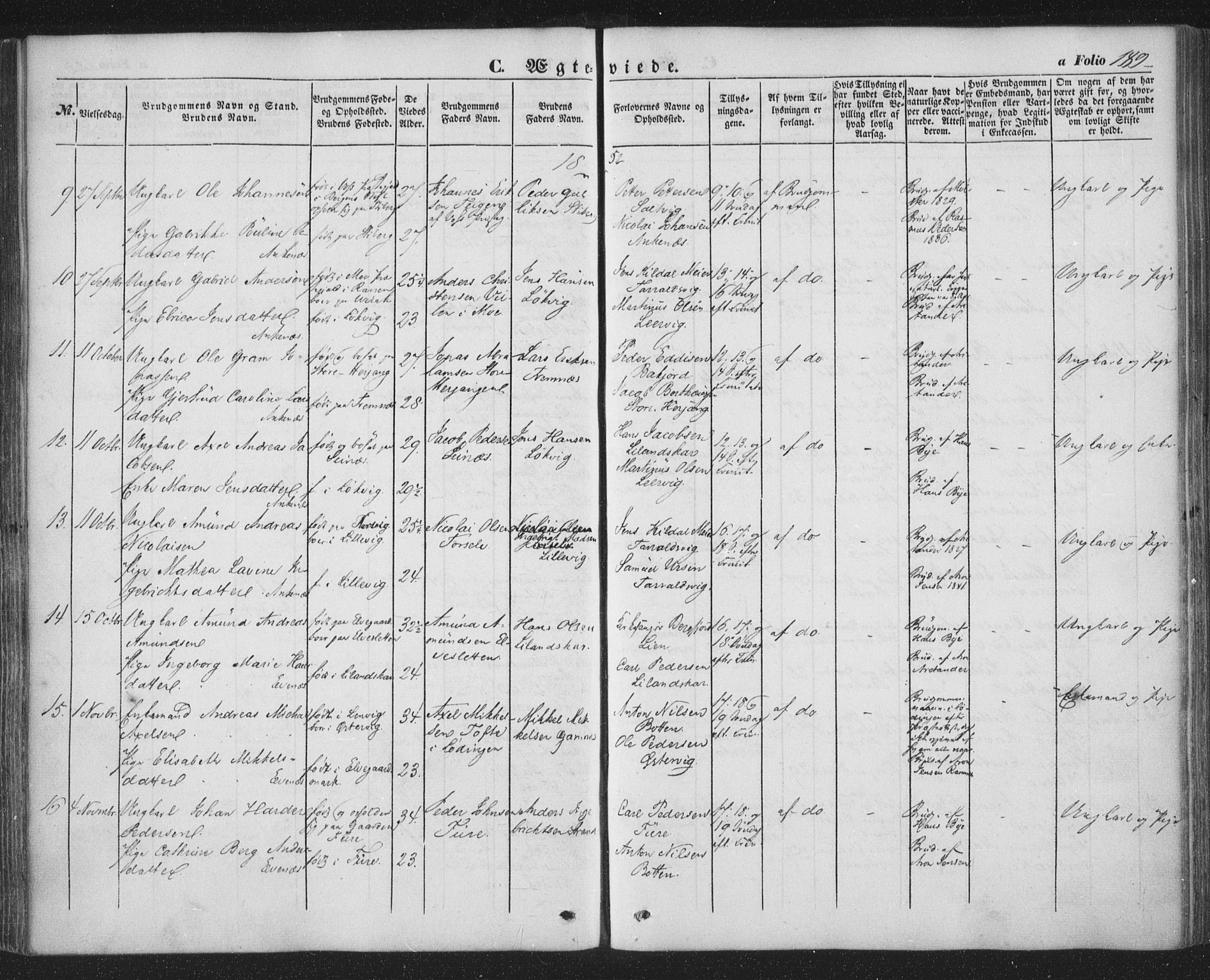 Ministerialprotokoller, klokkerbøker og fødselsregistre - Nordland, AV/SAT-A-1459/863/L0895: Ministerialbok nr. 863A07, 1851-1860, s. 189