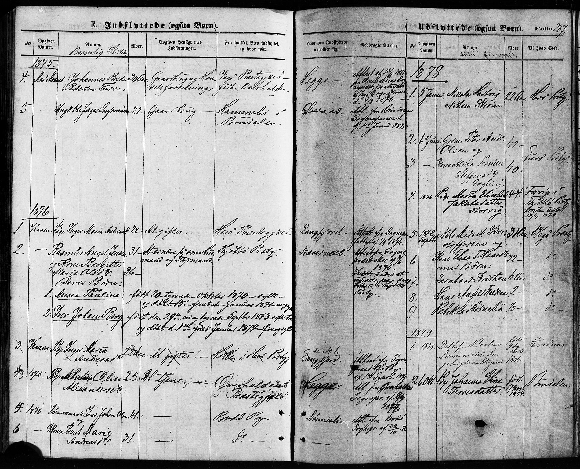 Ministerialprotokoller, klokkerbøker og fødselsregistre - Nordland, SAT/A-1459/814/L0225: Ministerialbok nr. 814A06, 1875-1885, s. 287
