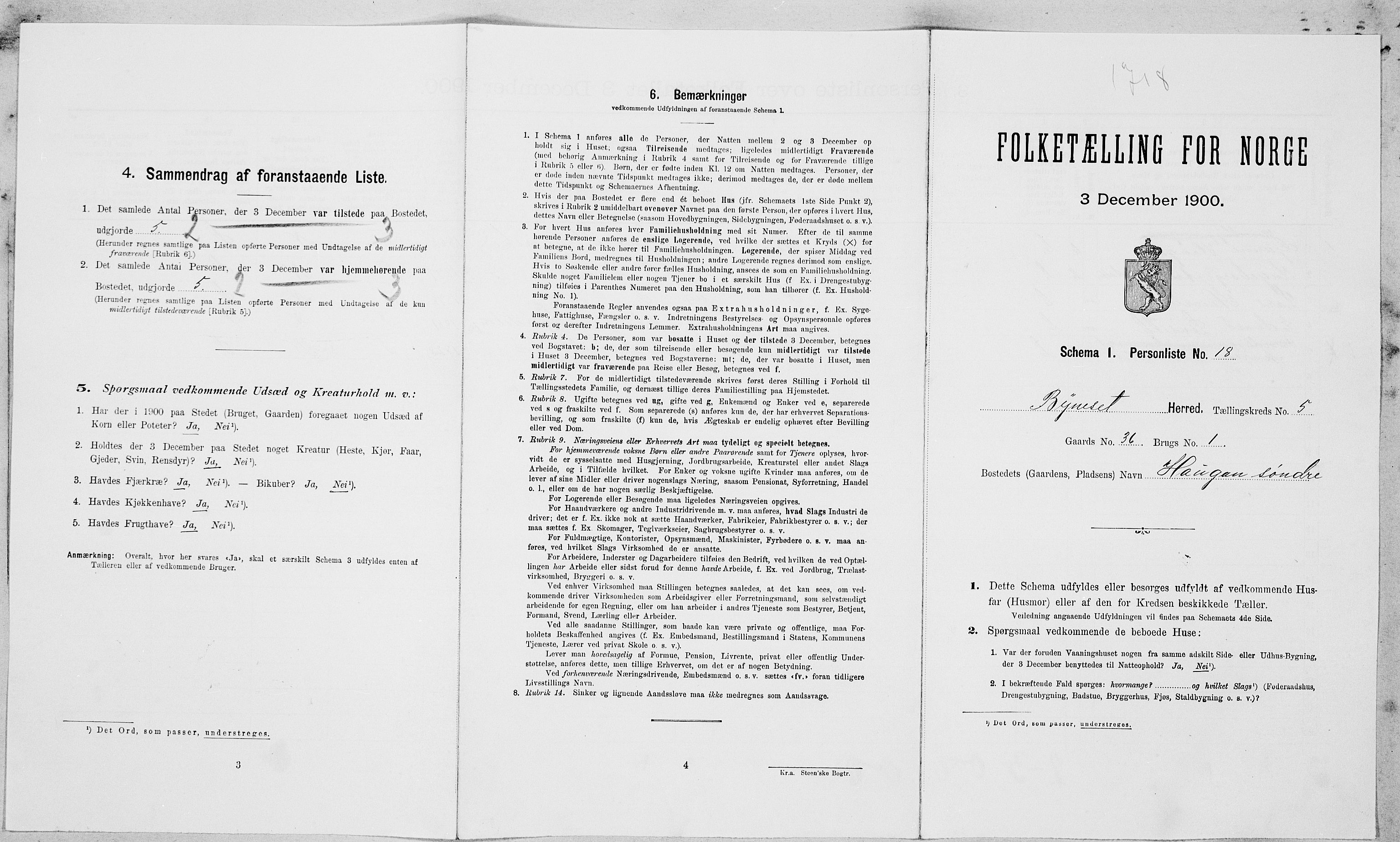 SAT, Folketelling 1900 for 1655 Byneset herred, 1900, s. 327