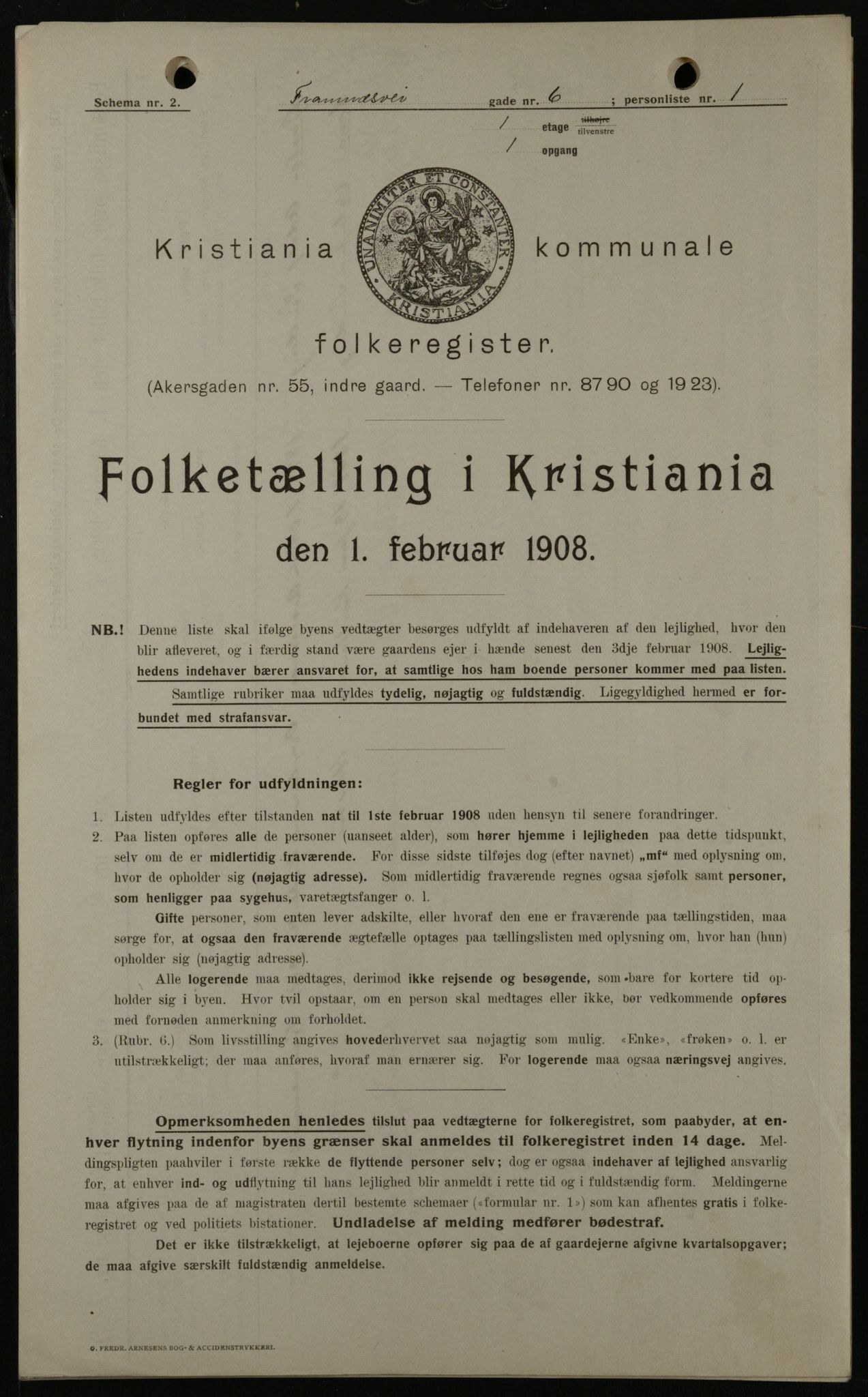 OBA, Kommunal folketelling 1.2.1908 for Kristiania kjøpstad, 1908, s. 22991