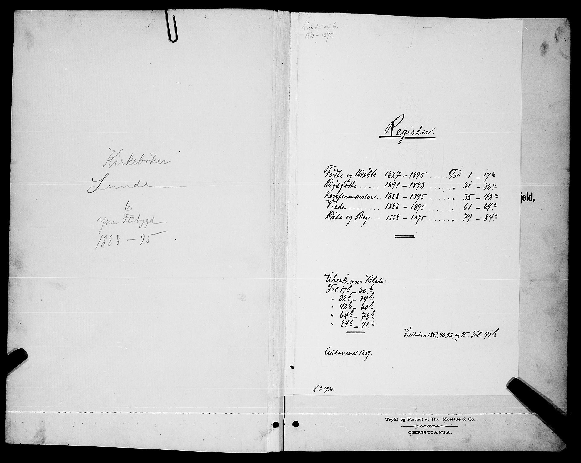 Lunde kirkebøker, SAKO/A-282/G/Gb/L0002: Klokkerbok nr. II 2, 1888-1895