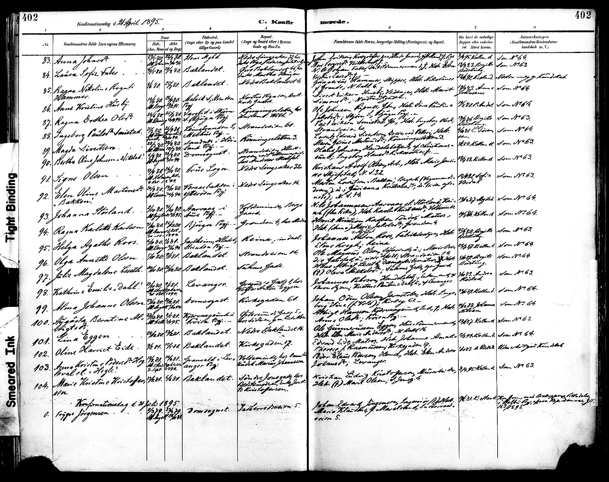 Ministerialprotokoller, klokkerbøker og fødselsregistre - Sør-Trøndelag, AV/SAT-A-1456/604/L0197: Ministerialbok nr. 604A18, 1893-1900, s. 402