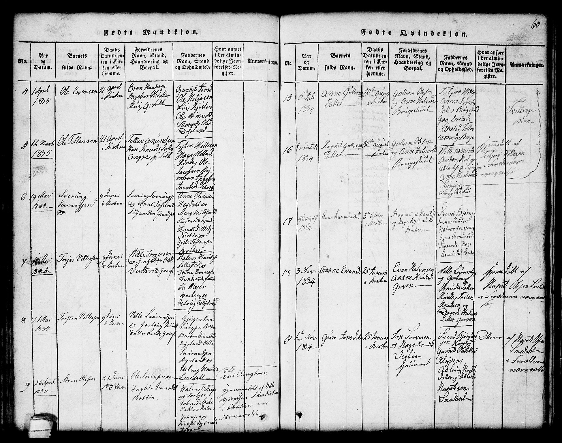 Seljord kirkebøker, AV/SAKO-A-20/G/Gc/L0001: Klokkerbok nr. III 1, 1815-1849, s. 60