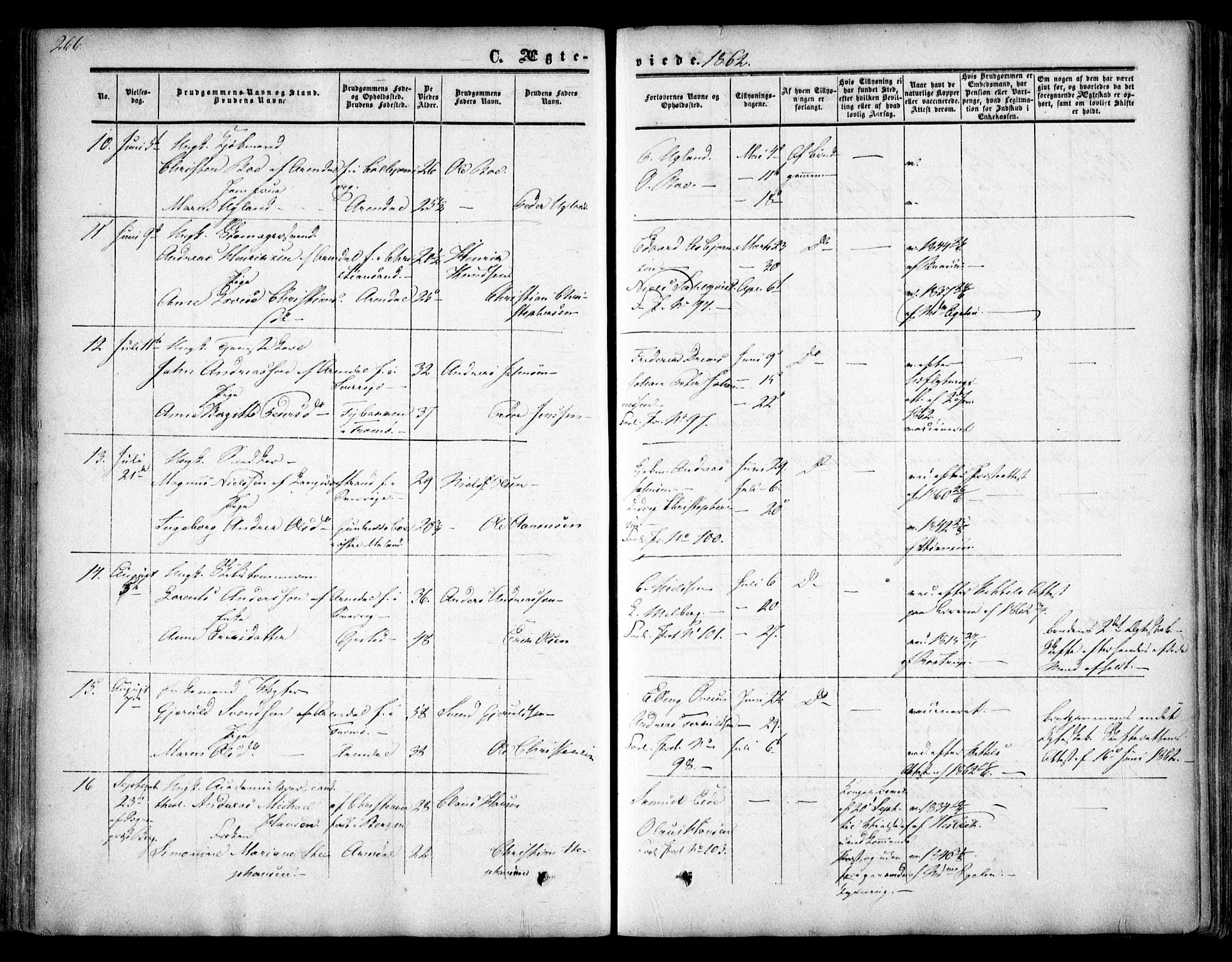 Arendal sokneprestkontor, Trefoldighet, AV/SAK-1111-0040/F/Fa/L0006: Ministerialbok nr. A 6, 1855-1868, s. 266