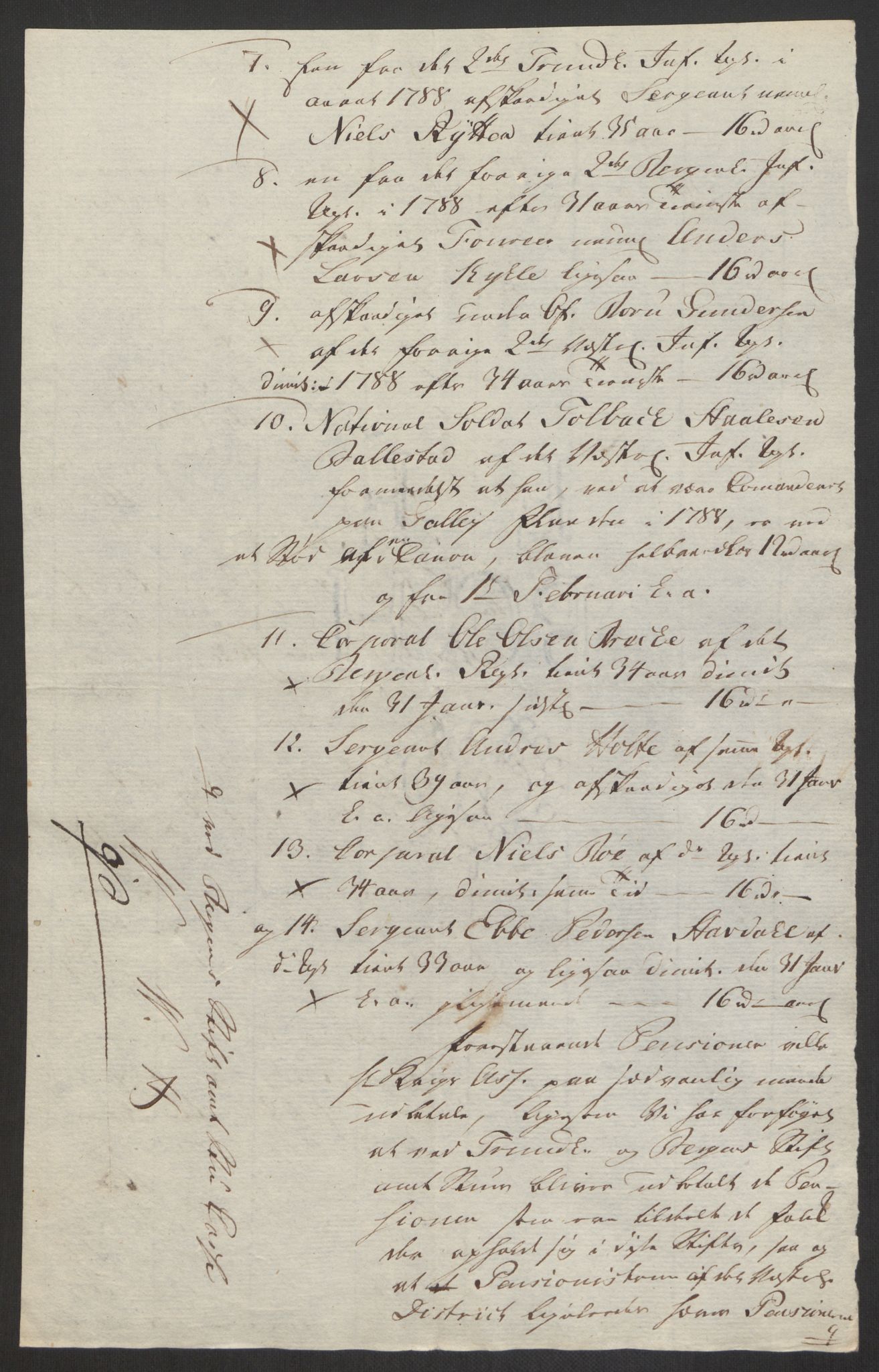 Forsvaret, Den norske kvesthuskasse/krigshospitalkasse, AV/RA-RAFA-1887/F/Fa/L0008: Konsepter, 1790-1793, s. 383