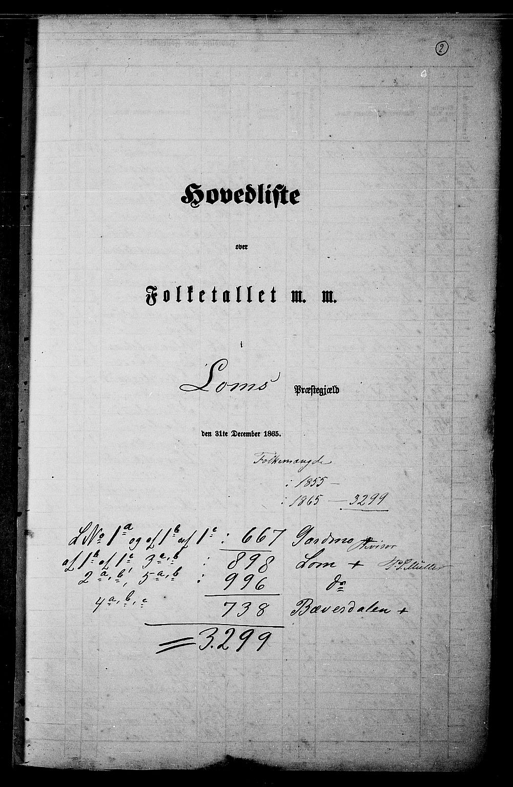 RA, Folketelling 1865 for 0514P Lom prestegjeld, 1865, s. 5