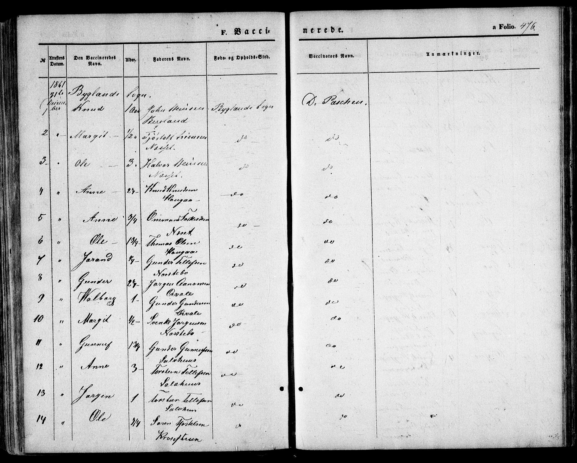 Bygland sokneprestkontor, AV/SAK-1111-0006/F/Fa/Fab/L0005: Ministerialbok nr. A 5, 1859-1873, s. 476