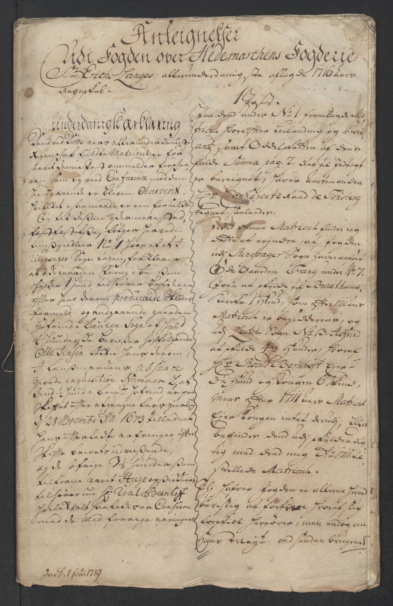 Rentekammeret inntil 1814, Reviderte regnskaper, Fogderegnskap, RA/EA-4092/R16/L1055: Fogderegnskap Hedmark, 1716, s. 419
