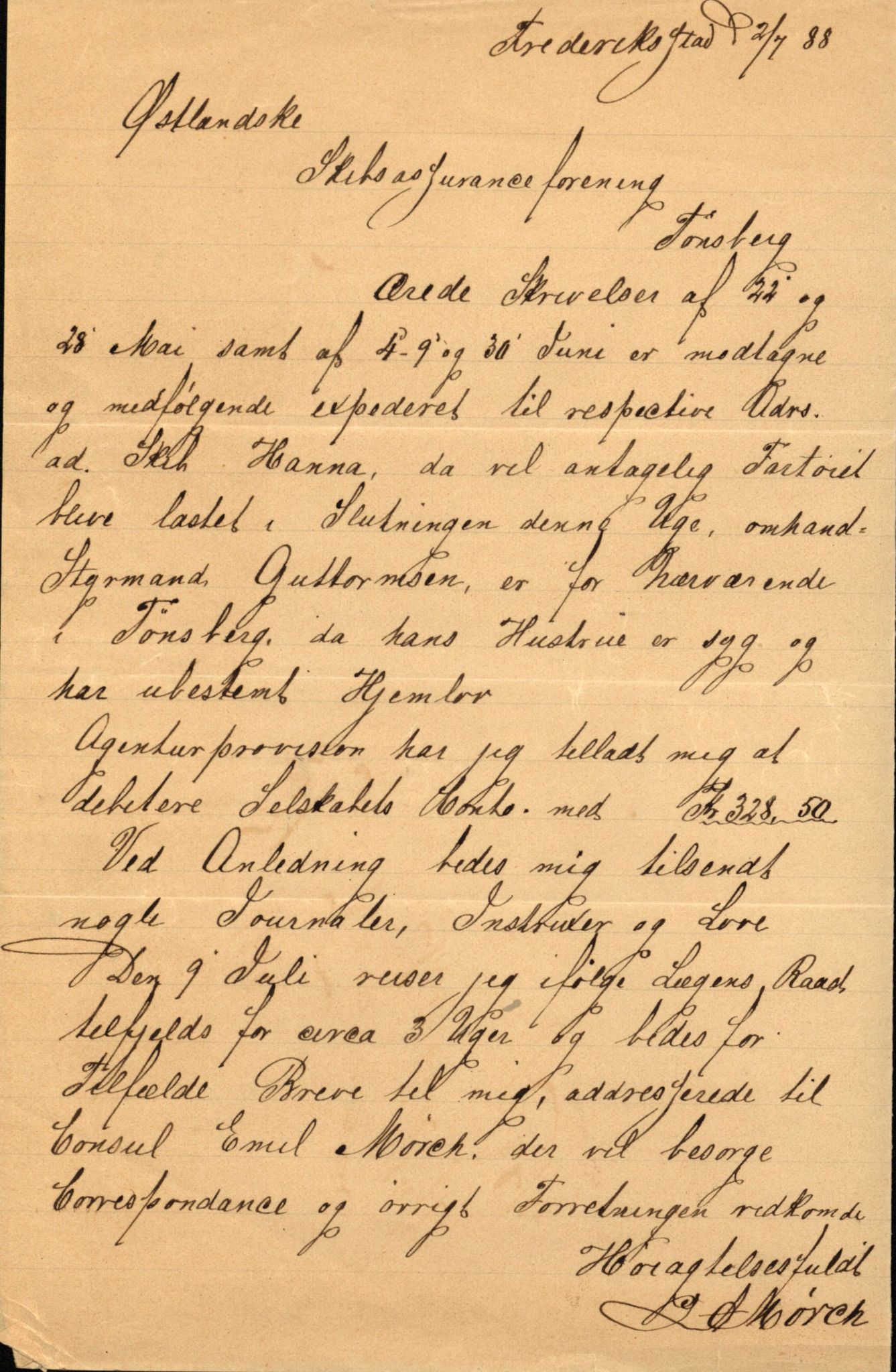 Pa 63 - Østlandske skibsassuranceforening, VEMU/A-1079/G/Ga/L0021/0006: Havaridokumenter / Gøthe, Granit, Granen, Harmonie, Lindsay, 1888, s. 101