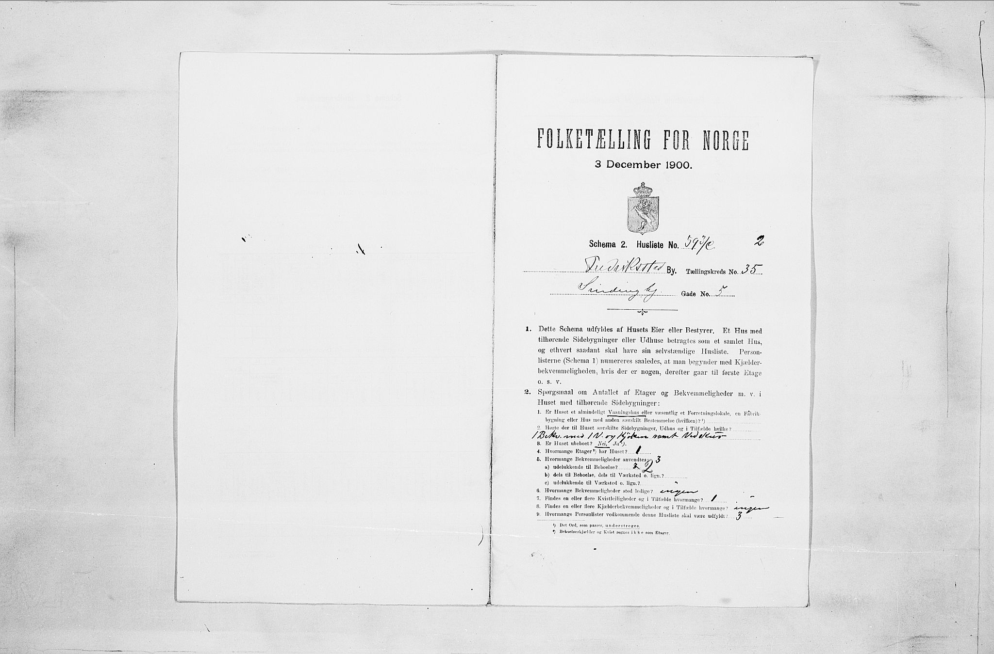 SAO, Folketelling 1900 for 0103 Fredrikstad kjøpstad, 1900