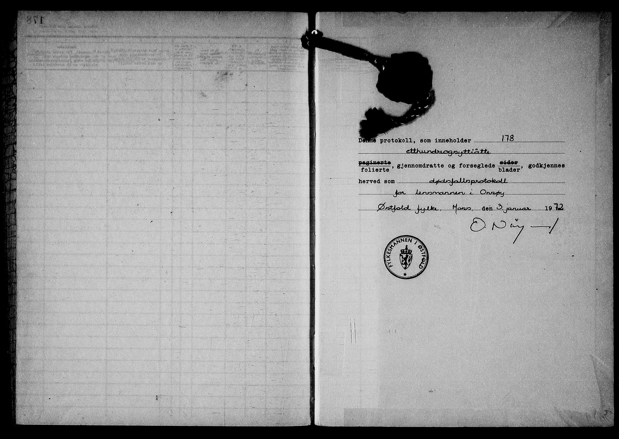 Onsøy lensmannskontor, SAO/A-10007/H/Ha/L0014: Dødsfallsprotokoll, 1971-1972