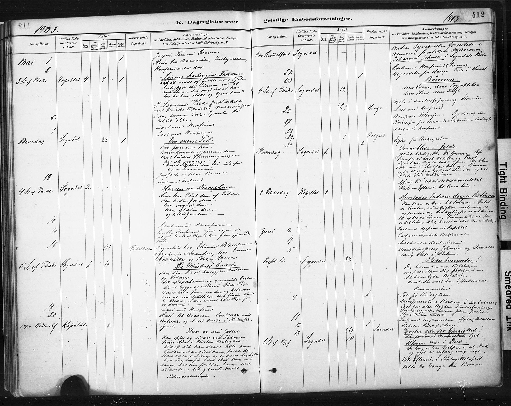 Sokndal sokneprestkontor, AV/SAST-A-101808: Ministerialbok nr. A 11.2, 1887-1905, s. 412