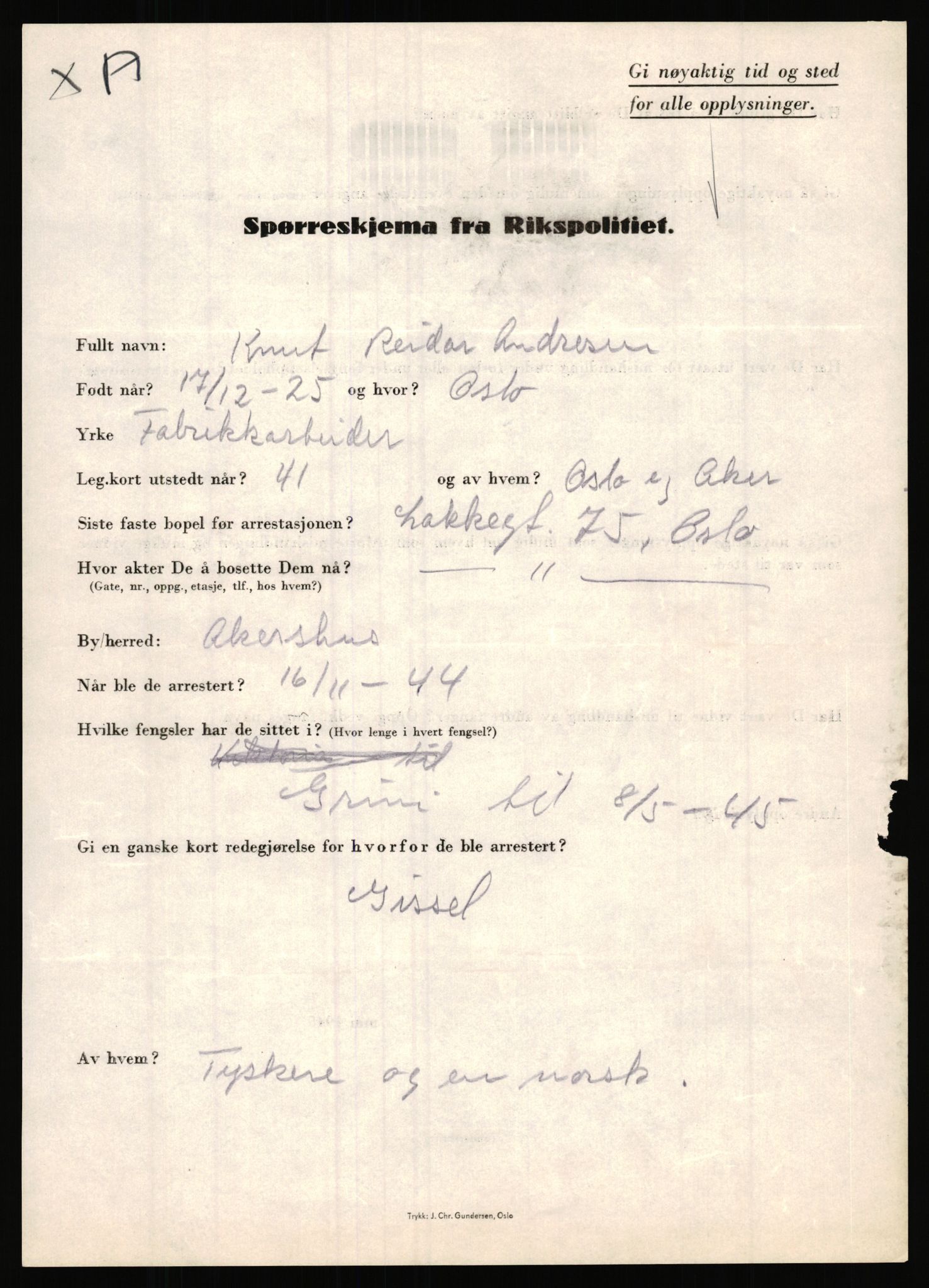 Rikspolitisjefen, AV/RA-S-1560/L/L0001: Abelseth, Rudolf - Berentsen, Odd, 1940-1945, s. 723