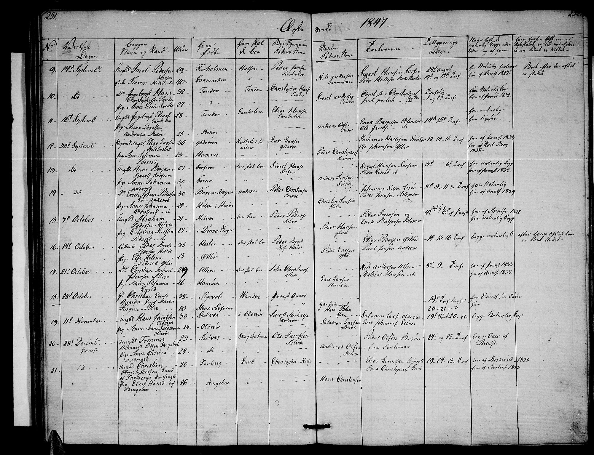 Ministerialprotokoller, klokkerbøker og fødselsregistre - Nordland, AV/SAT-A-1459/830/L0460: Klokkerbok nr. 830C02, 1843-1865, s. 251-252