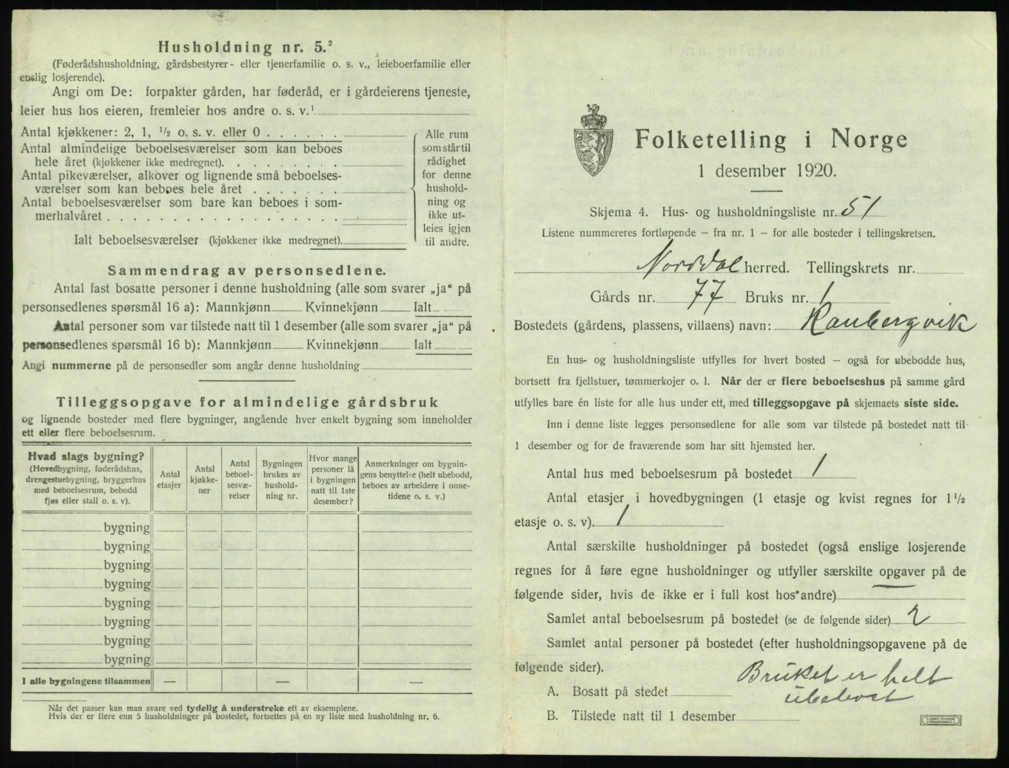 SAT, Folketelling 1920 for 1524 Norddal herred, 1920, s. 811