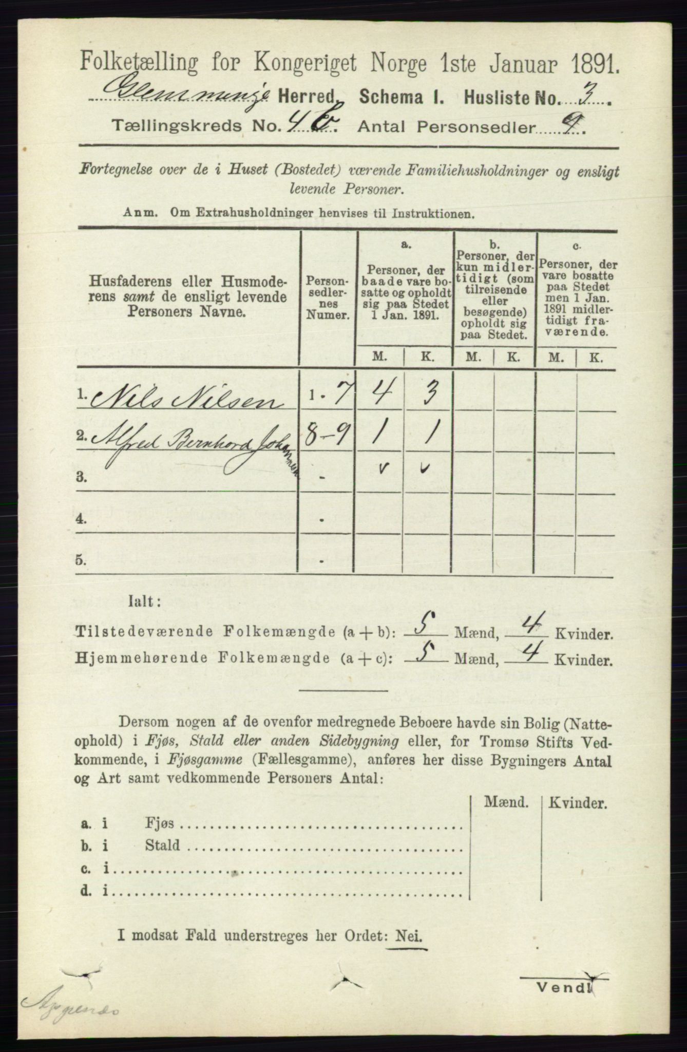 RA, Folketelling 1891 for 0132 Glemmen herred, 1891, s. 4737