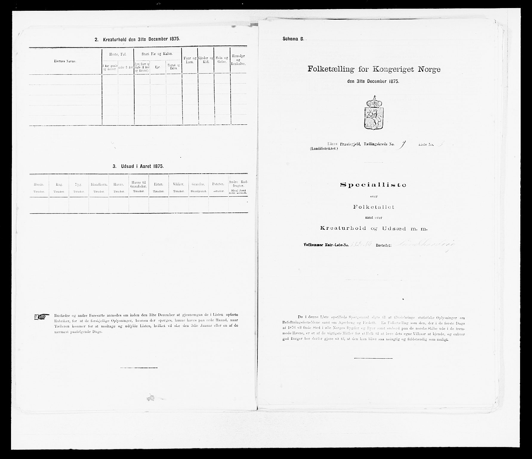 SAB, Folketelling 1875 for 1437L Kinn prestegjeld, Kinn sokn og Svanøy sokn, 1875, s. 943