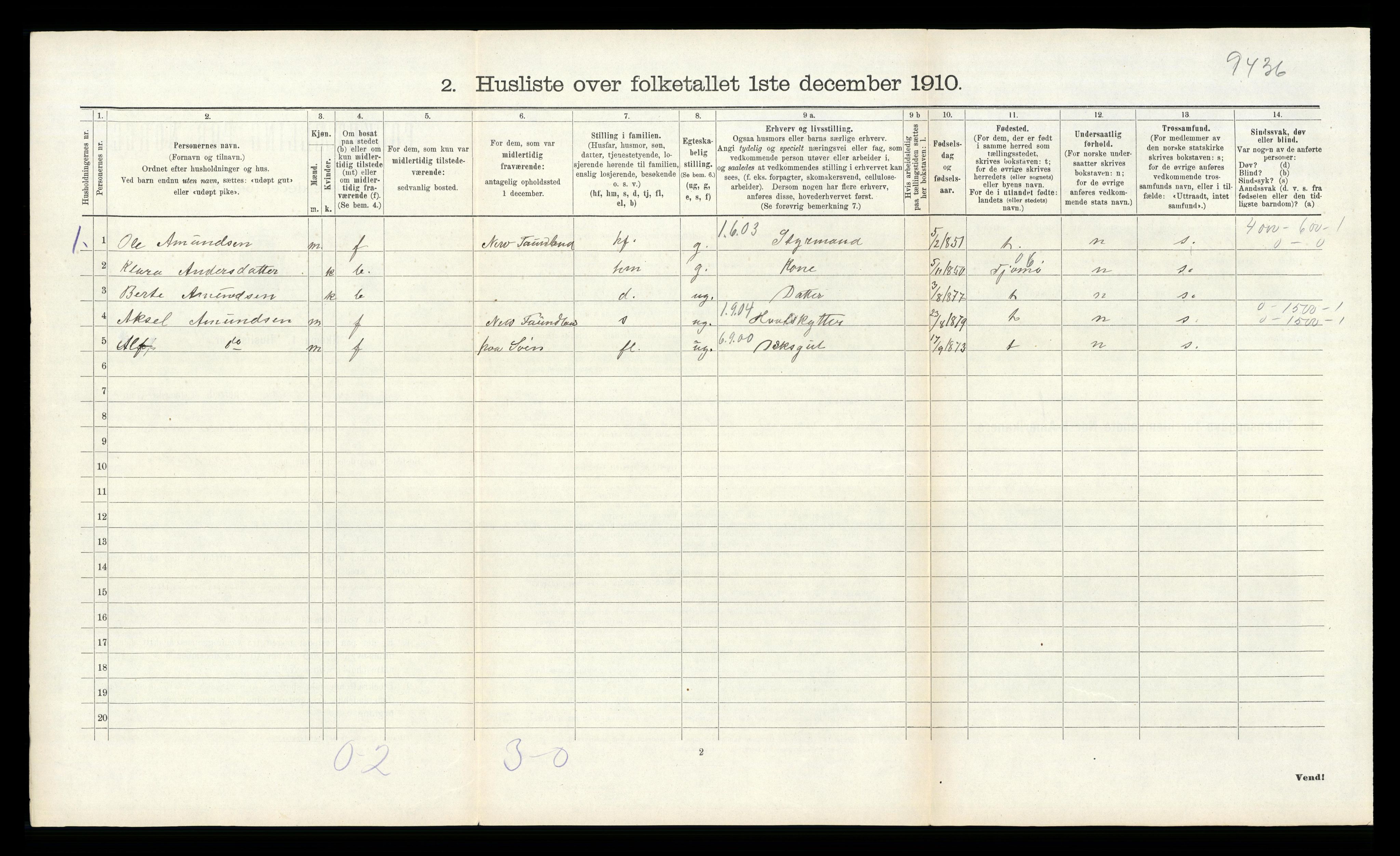 RA, Folketelling 1910 for 0720 Stokke herred, 1910, s. 991