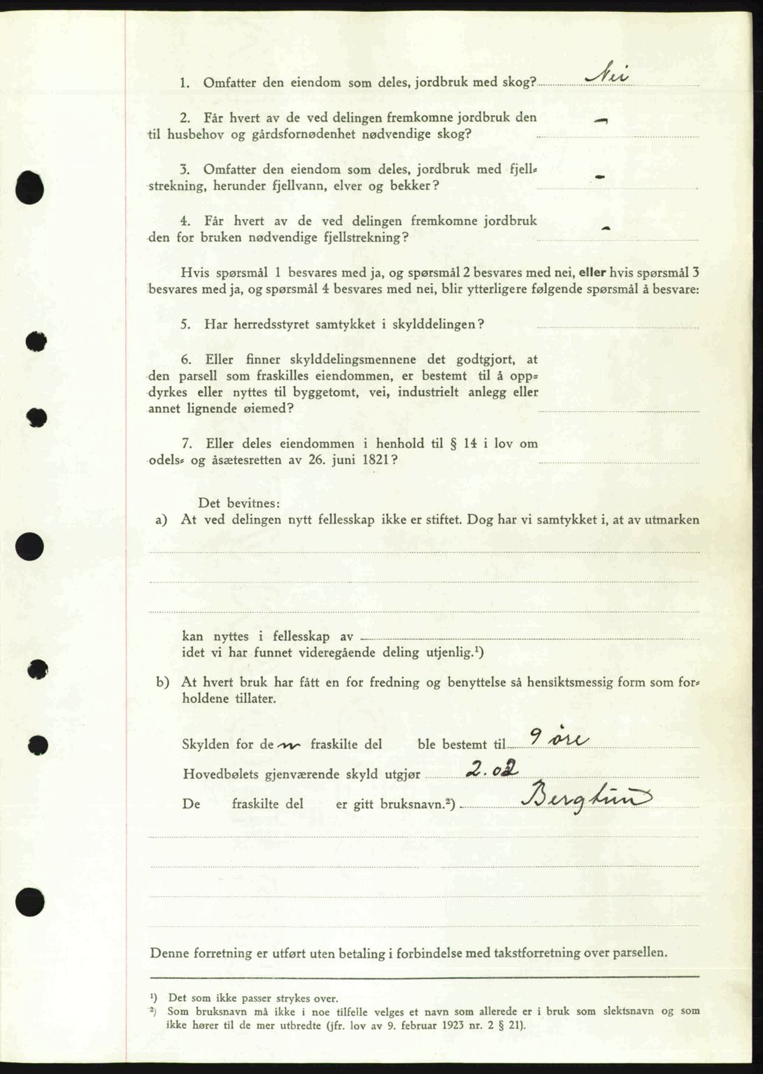 Nordre Sunnmøre sorenskriveri, AV/SAT-A-0006/1/2/2C/2Ca: Pantebok nr. A24, 1947-1947, Dagboknr: 838/1947