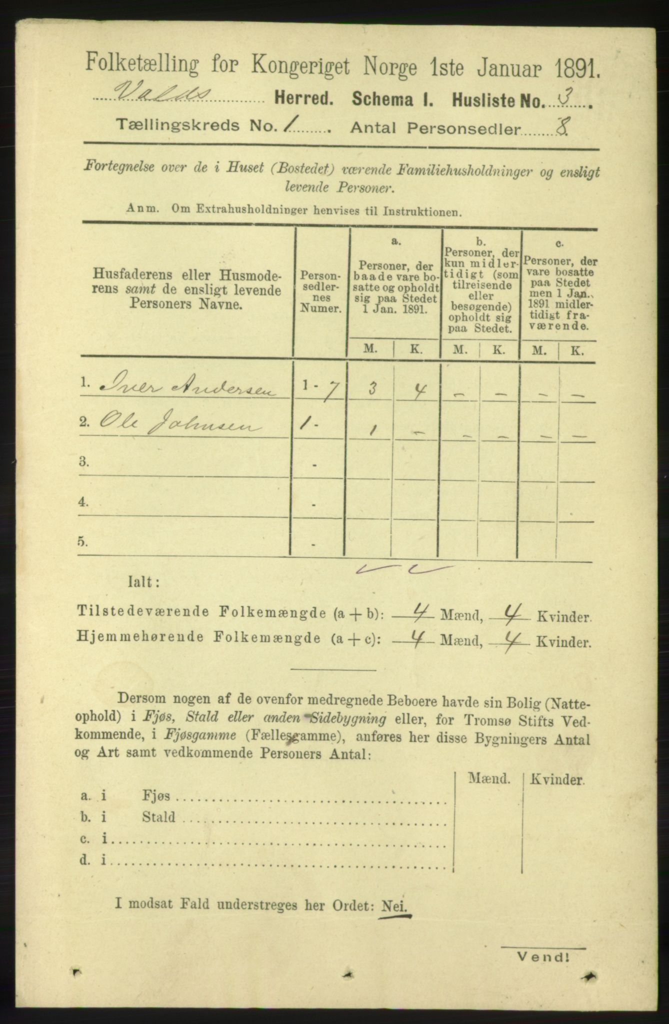 RA, Folketelling 1891 for 1537 Voll herred, 1891, s. 14