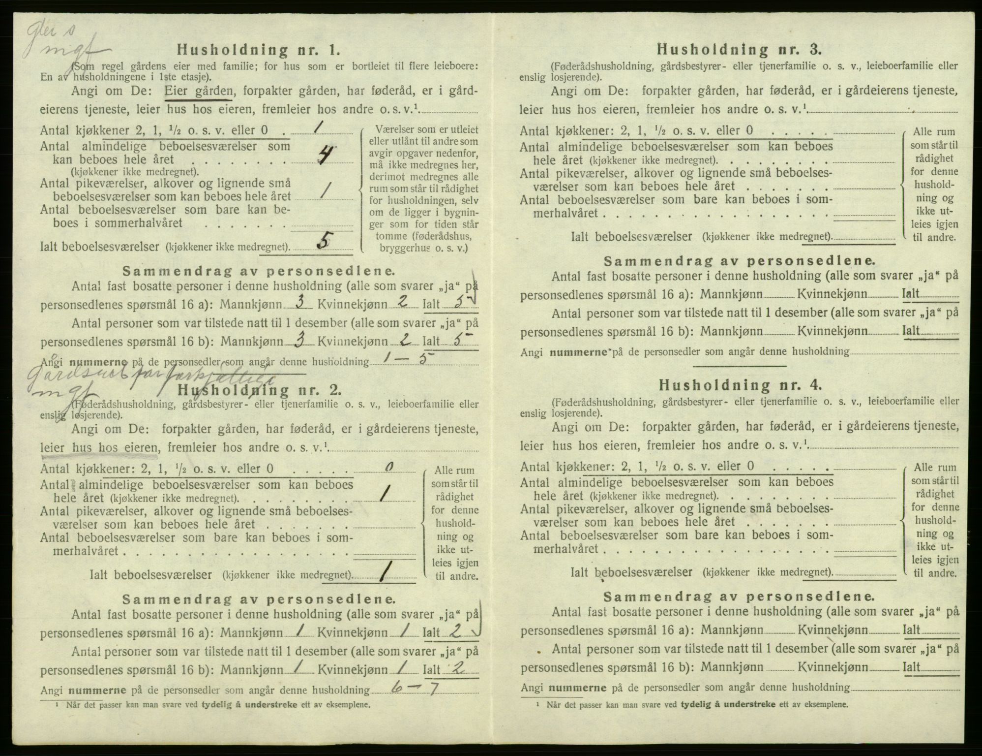 SAB, Folketelling 1920 for 1240 Strandvik herred, 1920, s. 33