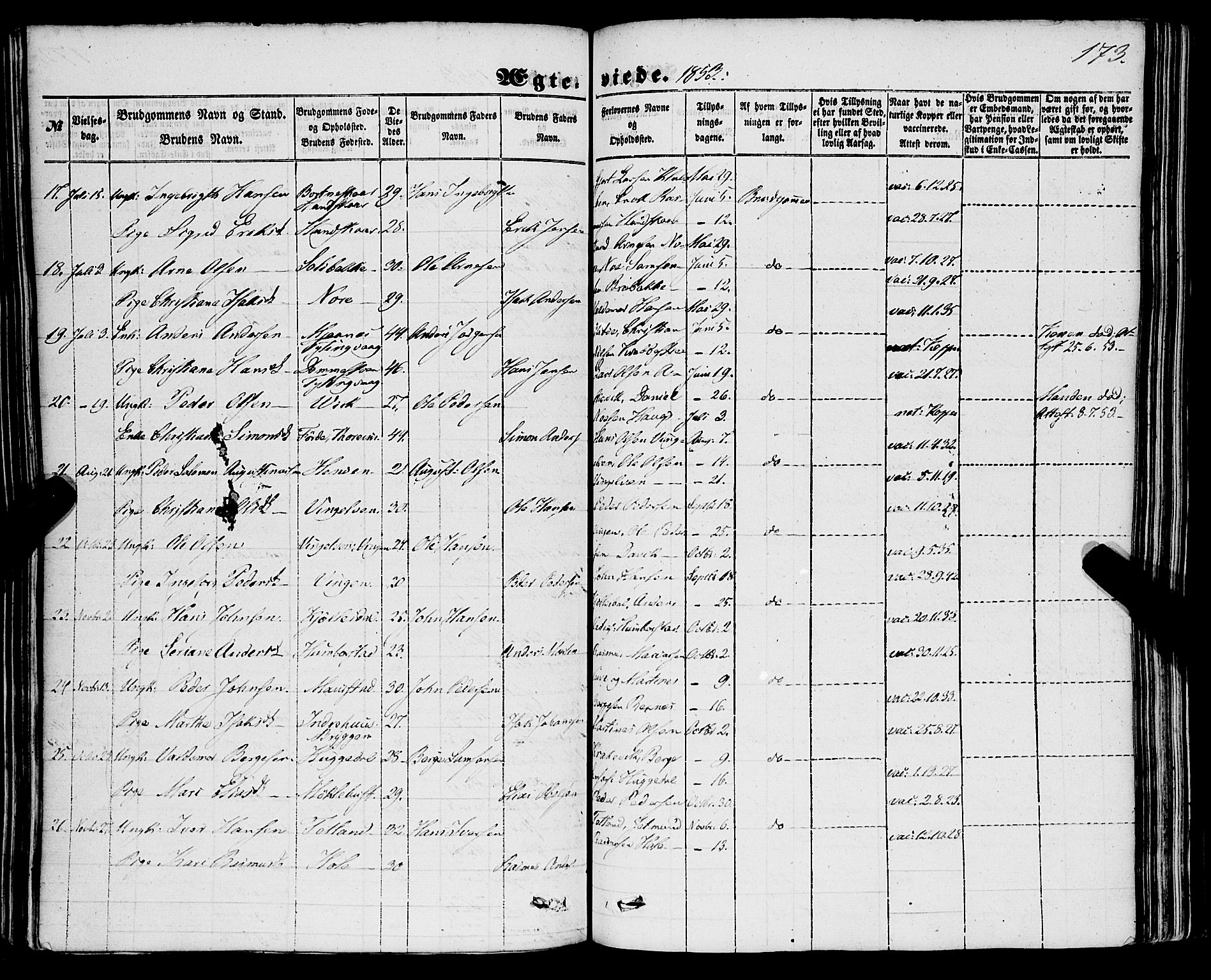 Davik sokneprestembete, AV/SAB-A-79701/H/Haa/Haaa/L0005: Ministerialbok nr. A 5, 1850-1866, s. 173