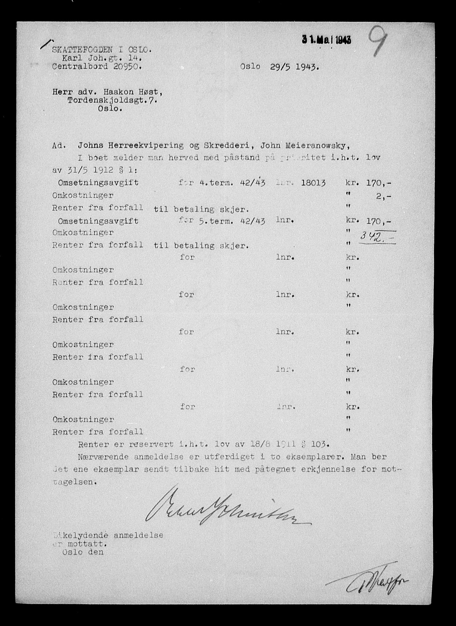 Justisdepartementet, Tilbakeføringskontoret for inndratte formuer, AV/RA-S-1564/H/Hc/Hcc/L0963: --, 1945-1947, s. 44