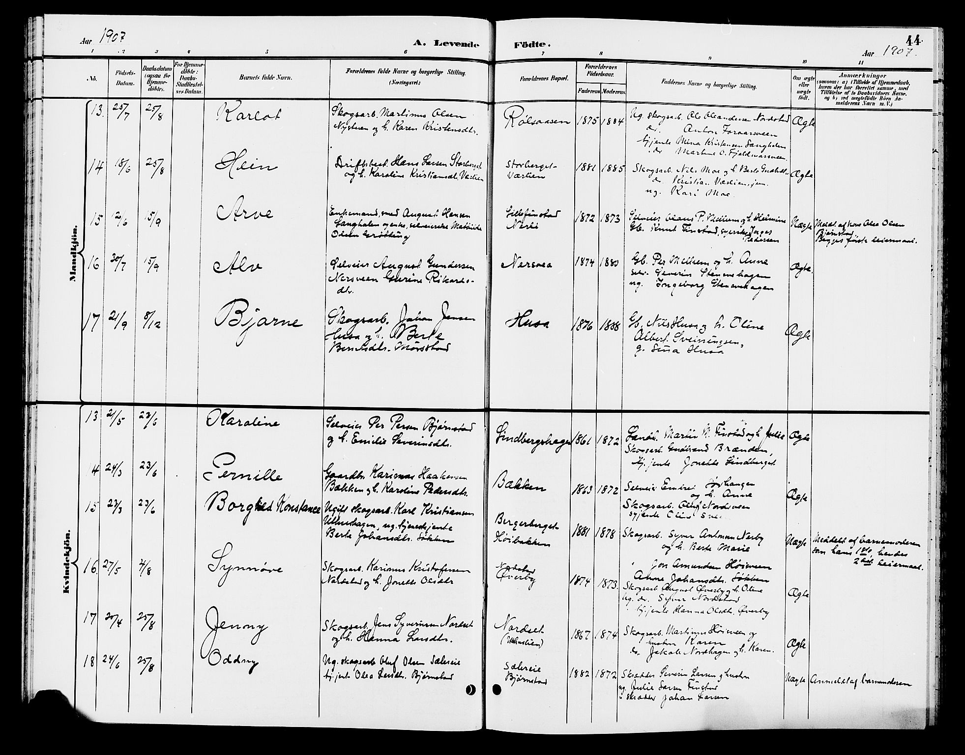 Elverum prestekontor, AV/SAH-PREST-044/H/Ha/Hab/L0006: Klokkerbok nr. 6, 1896-1907, s. 44