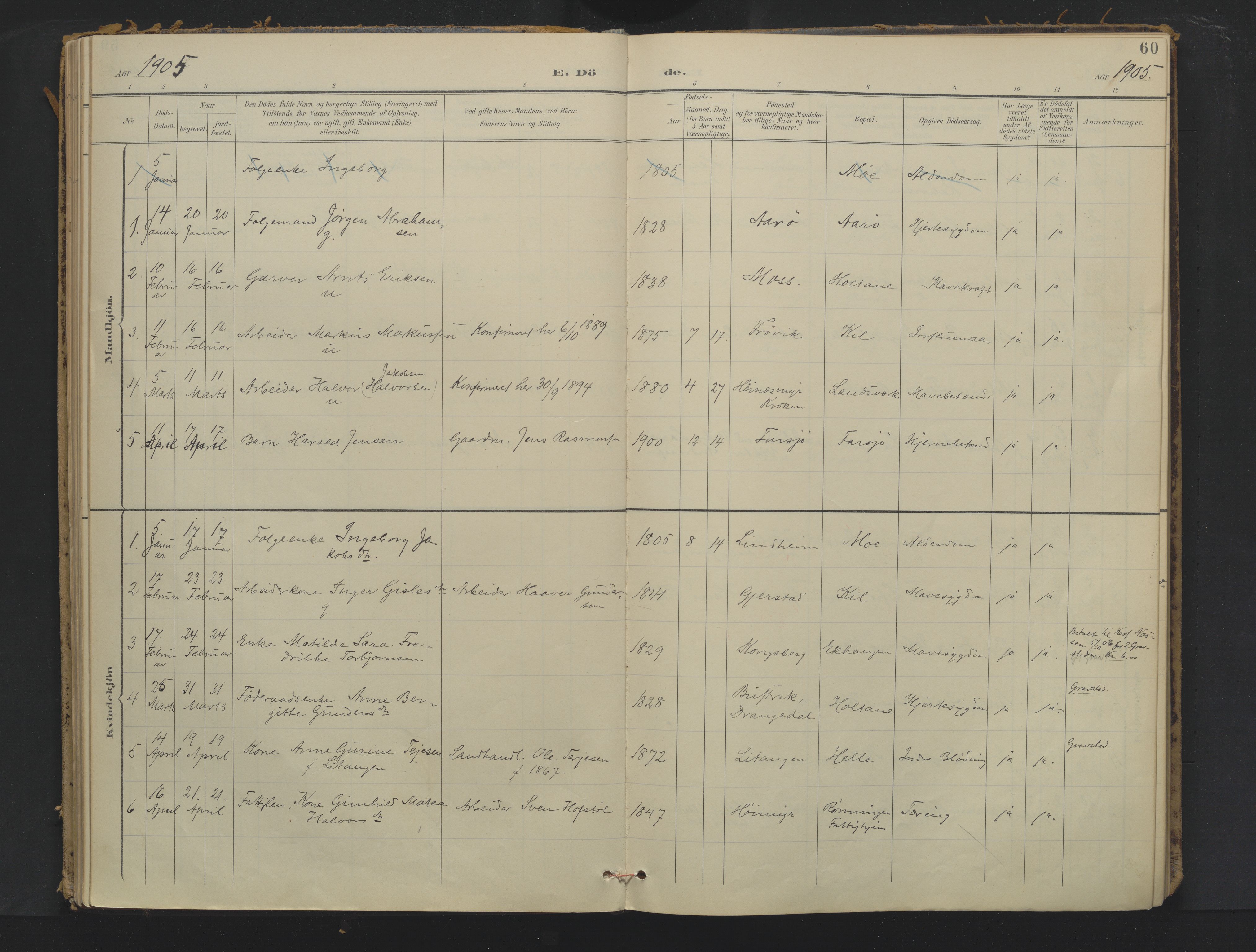 Sannidal kirkebøker, AV/SAKO-A-296/F/Fa/L0018: Ministerialbok nr. 18, 1900-1918, s. 60