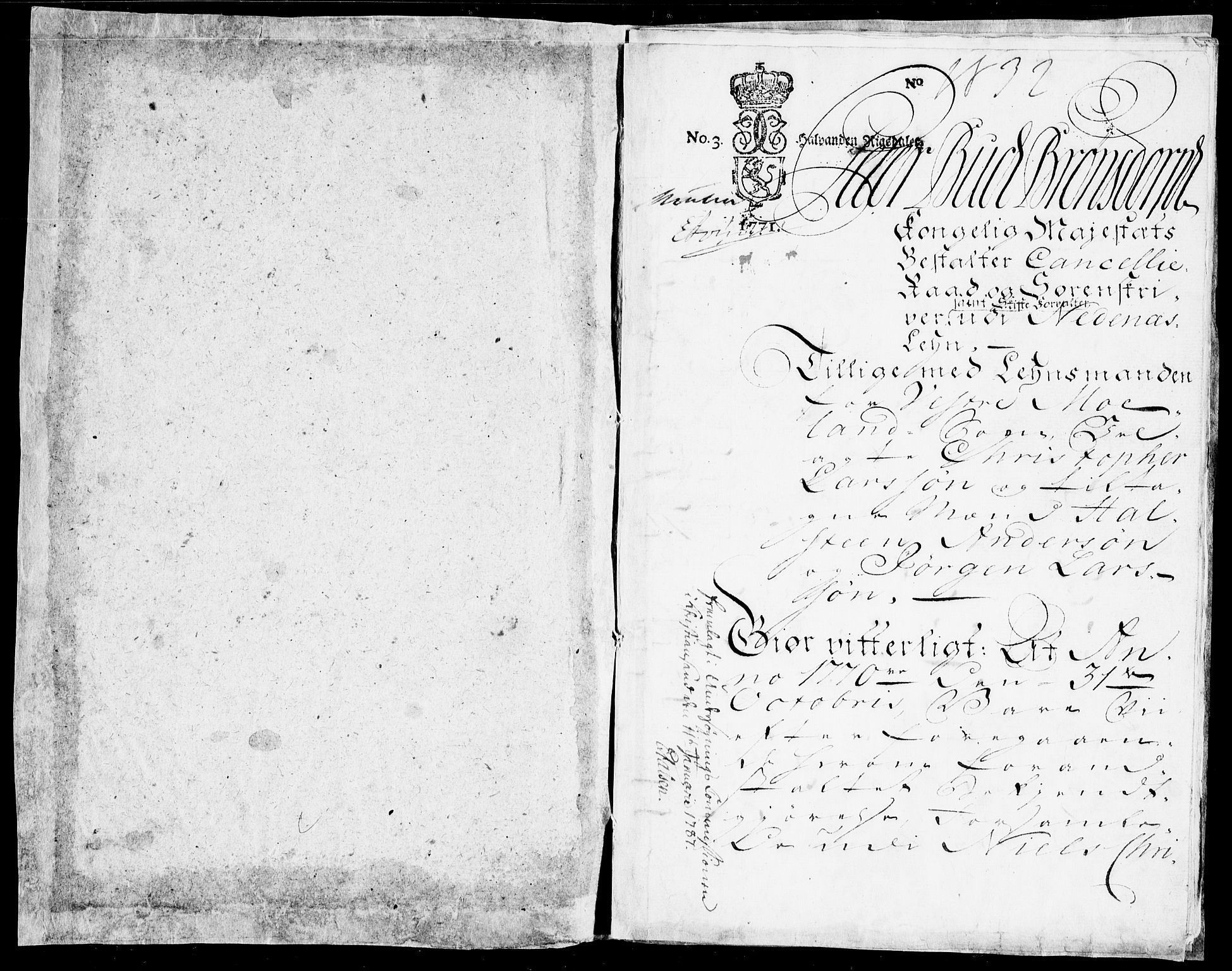 Danske Kanselli, Skapsaker, RA/EA-4061/F/L0100: Skap 16, pakke 7 VI, 1770-1787, s. 208