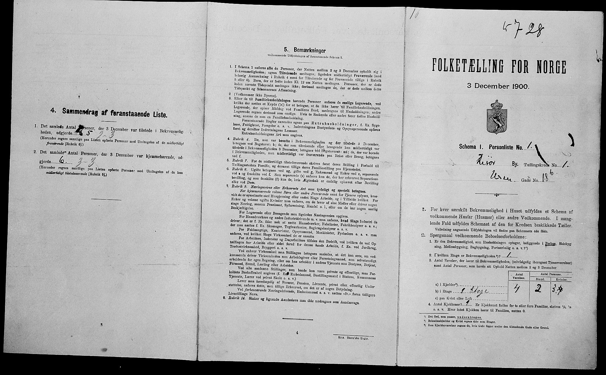 SAK, Folketelling 1900 for 0901 Risør kjøpstad, 1900, s. 136