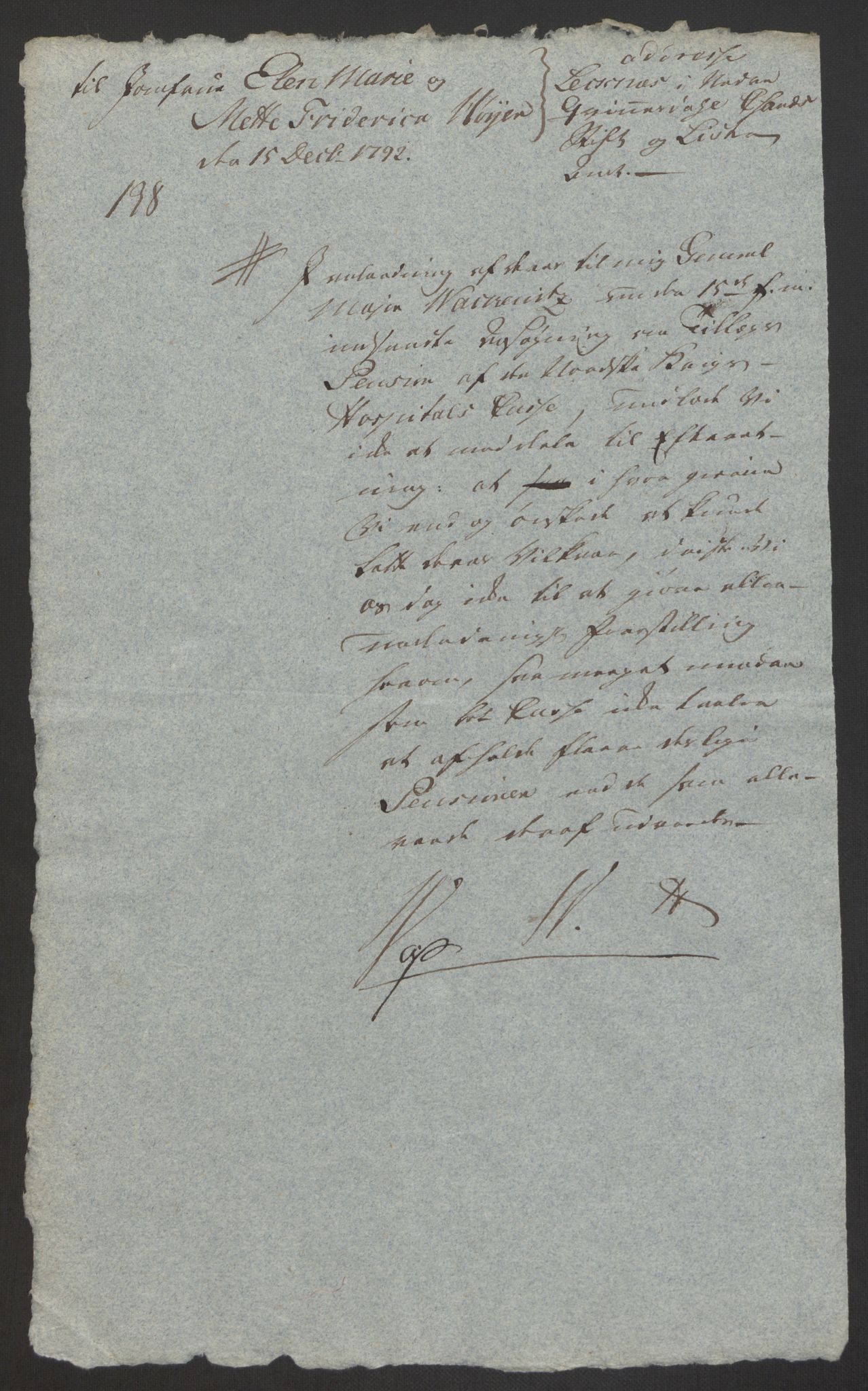 Forsvaret, Den norske kvesthuskasse/krigshospitalkasse, AV/RA-RAFA-1887/F/Fa/L0008: Konsepter, 1790-1793, s. 987