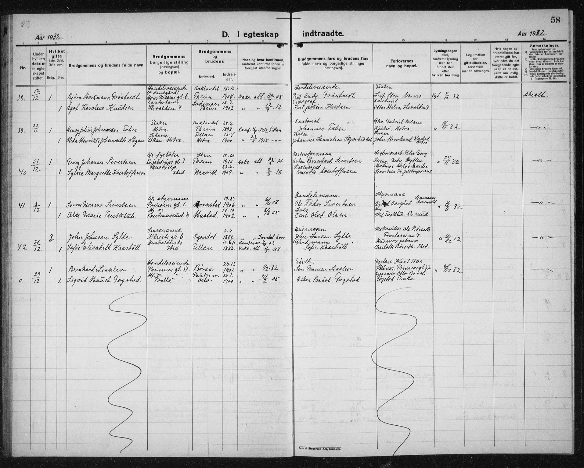 Ministerialprotokoller, klokkerbøker og fødselsregistre - Sør-Trøndelag, SAT/A-1456/603/L0176: Klokkerbok nr. 603C04, 1923-1941, s. 58
