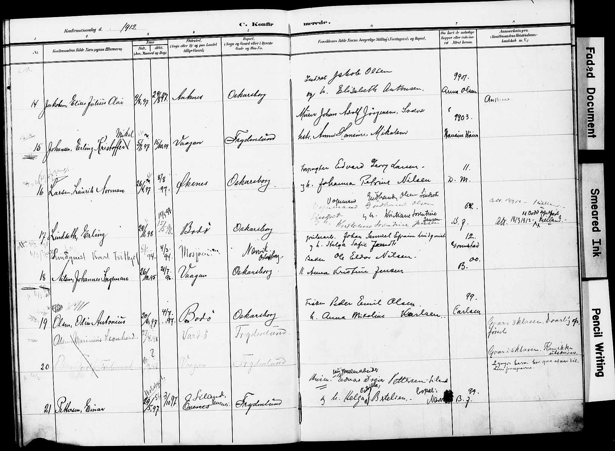 Ministerialprotokoller, klokkerbøker og fødselsregistre - Nordland, AV/SAT-A-1459/871/L0987: Ministerialbok nr. 871A03, 1909-1914