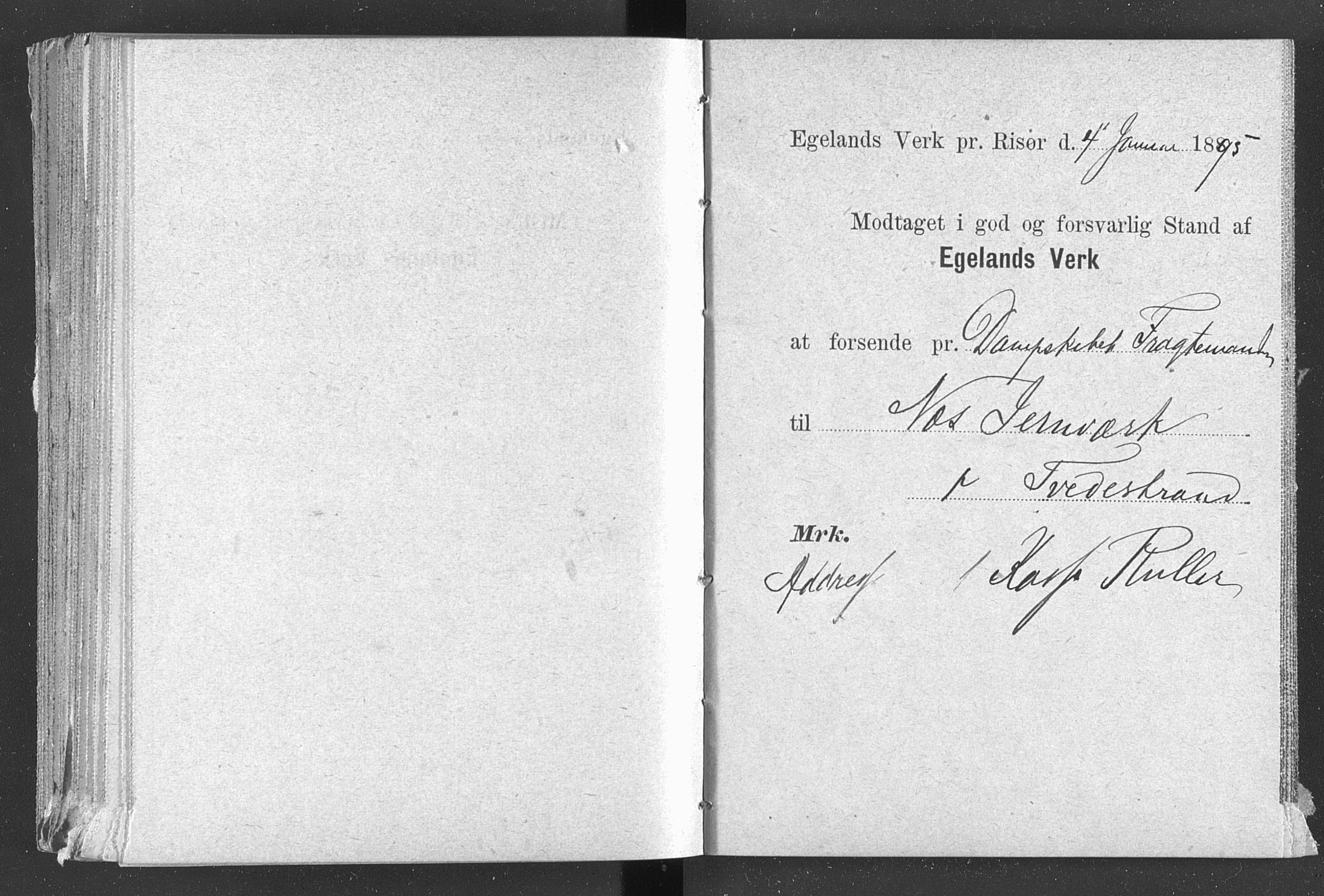 Egelands Jernverk, AAKS/PA-1907/01/L0029: Kvitteringsbok, 1888-1895