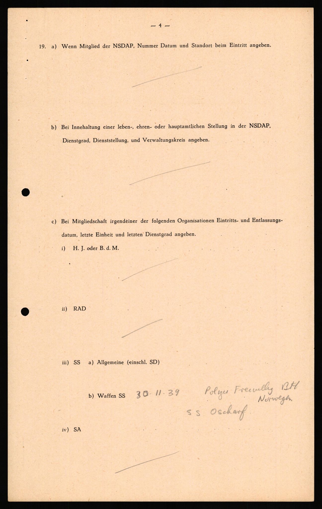 Forsvaret, Forsvarets overkommando II, AV/RA-RAFA-3915/D/Db/L0037: CI Questionaires. Tyske okkupasjonsstyrker i Norge. Tyskere., 1945-1946, s. 92